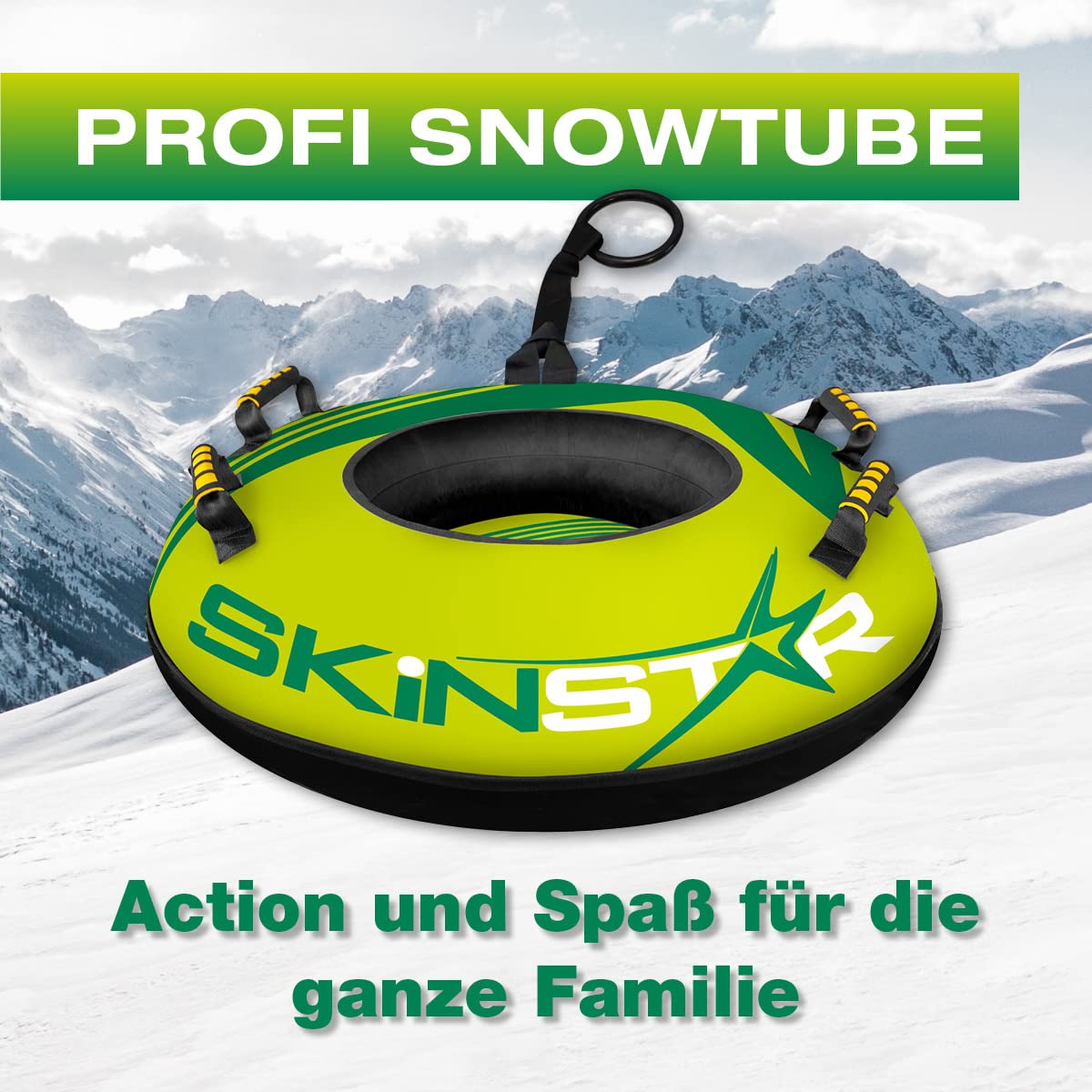 SkinStar Trineo hinchable con asas (diámetro de 100 cm), color verde