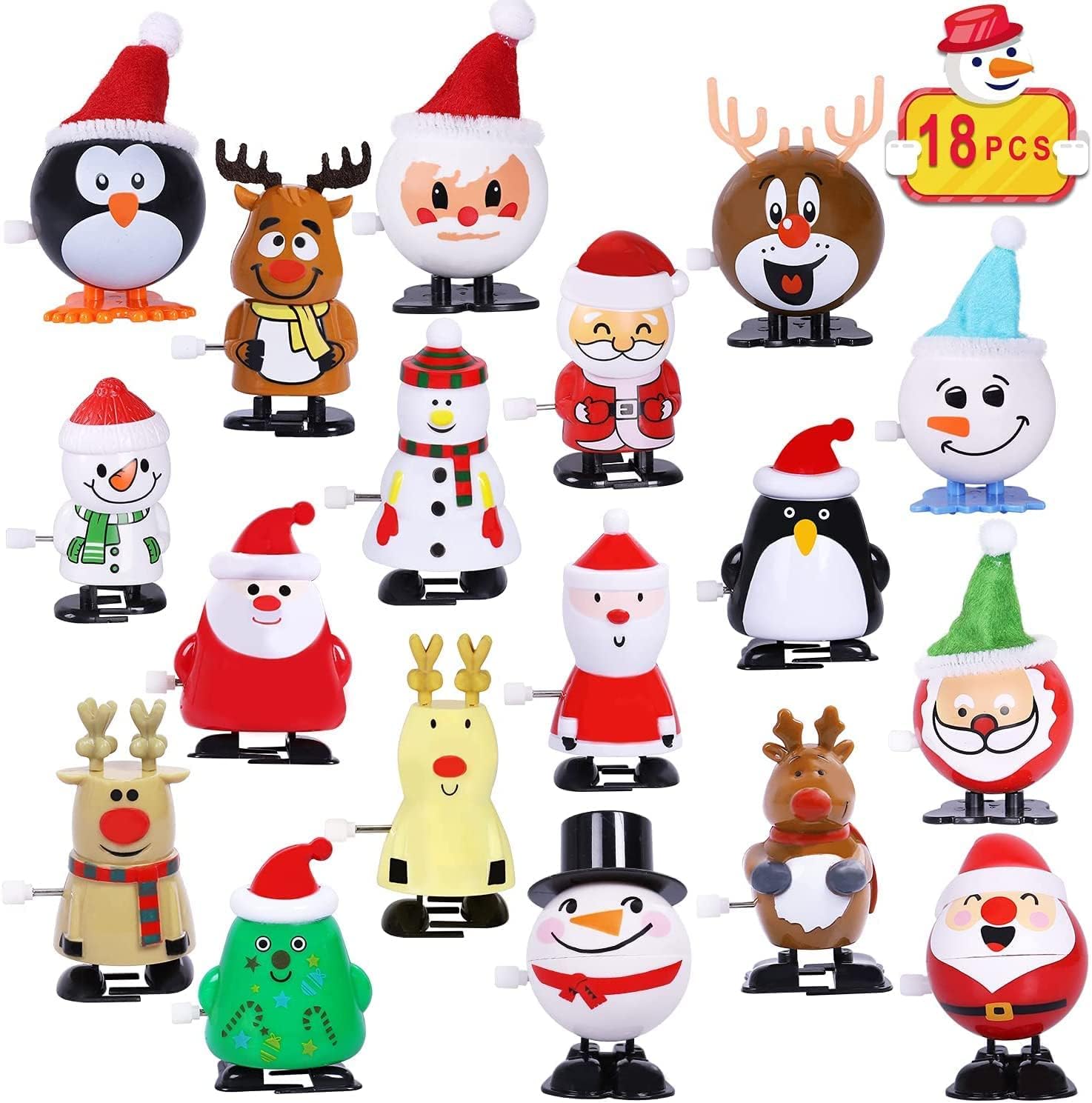 18 Pcs Juguete De Cuerda Regalo para Niños Decoracion Arbol Navidad Casa Adornos Hogar Decoración para El Arbol Interior Personalizadas Decoraciones Pack Cosas Alce Papá Noel