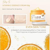 Vista 4 de Set de cuidado de la piel con vitamina C, regalos de cuidado de la piel para mujeres adolescentes, juego de regalo para el cuidado de la piel de día