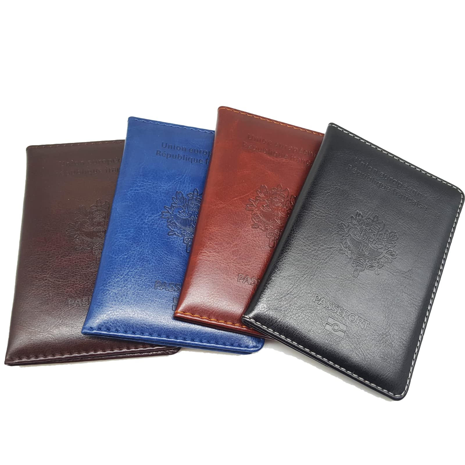 Porte Passeport Housse Protège Passeports Cuir Pochette étui pour Passeport Voyage Protection Housse de Passeport (Marron)