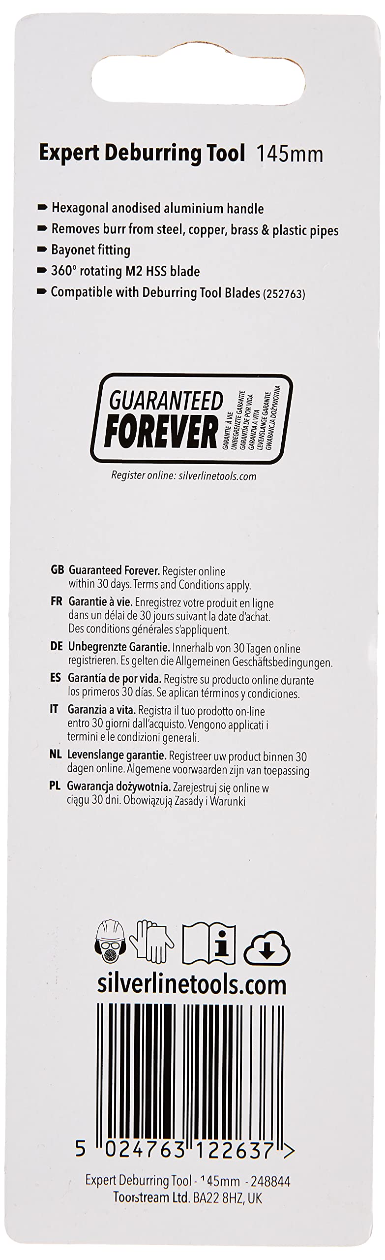 Silverline - Utensile da sbavatura Expert 145 mm (248844) (Confezione da 4)