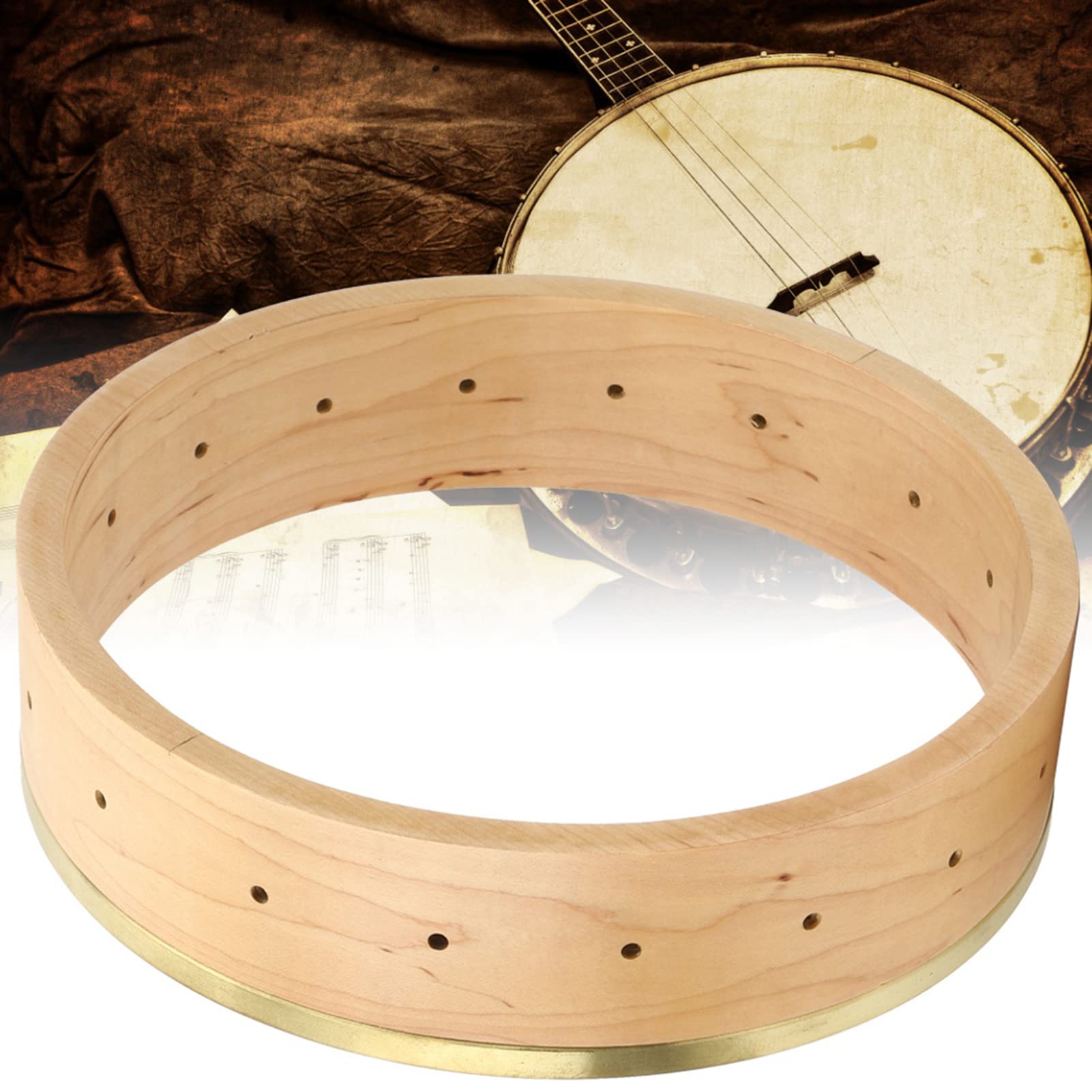 11-calowa obręcz klonowa Banjo |Narzędzie lutnicze do robienia/naprawy banjo |Części do banjo i akcesoria do instrumentów muzycznych |Rama z litego drewna z miedzianym pierścieniem