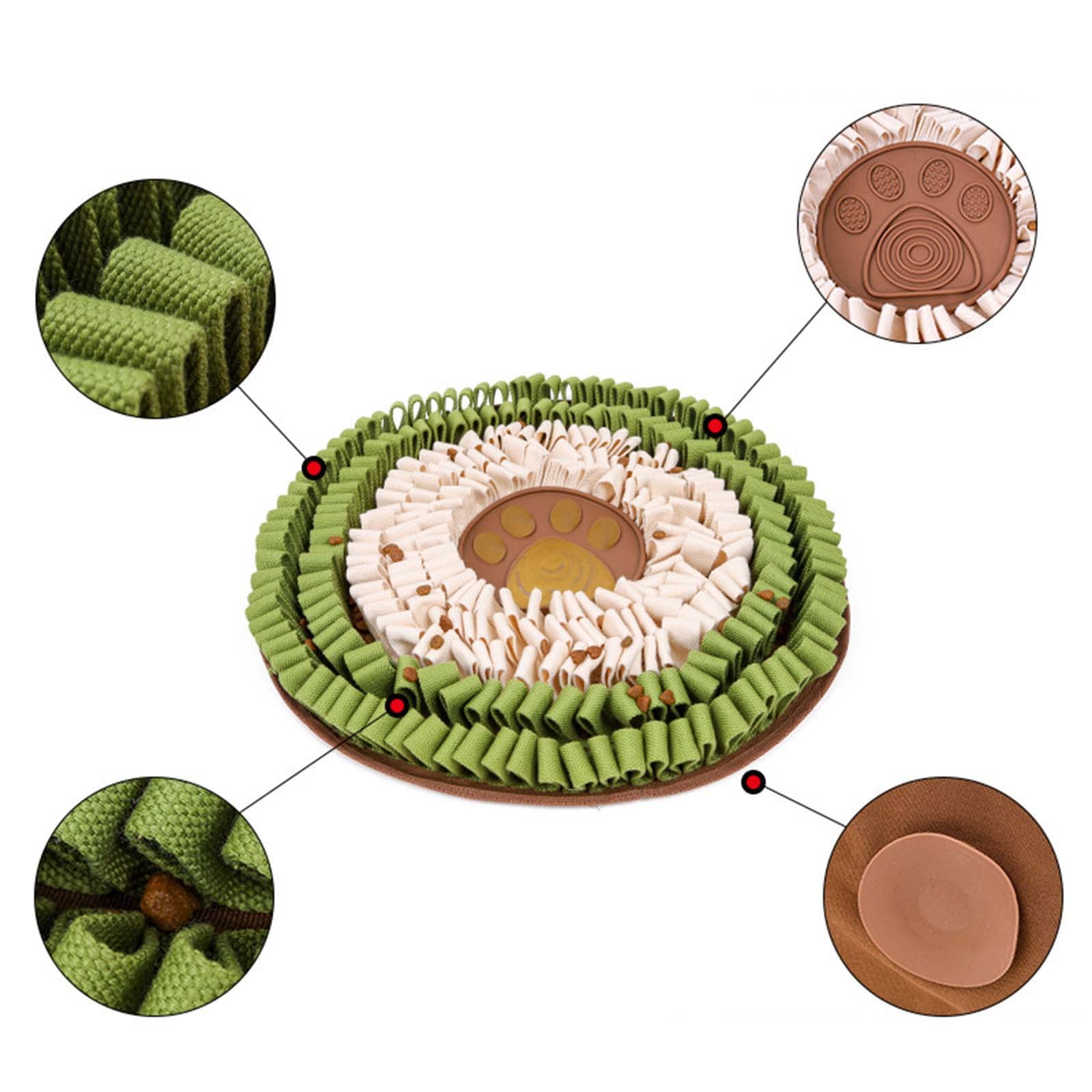 PANGBOER Rompecabezas interactivo para perros, alimentador lento con alfombrilla para lamer, mejora la inteligencia para cachorros, tapete de forraje de 48 x 48 cm