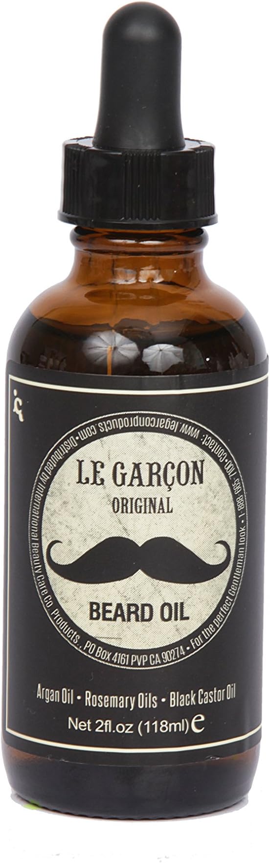 Le Garcon Beard Oil - Style Your Beard and Mustache. Brings Pleasure To Your Facial Hair Grooming. Includes Argan Oil, Rosemary Oils and Black Castor Oil For A Healthy, Tidy Beard