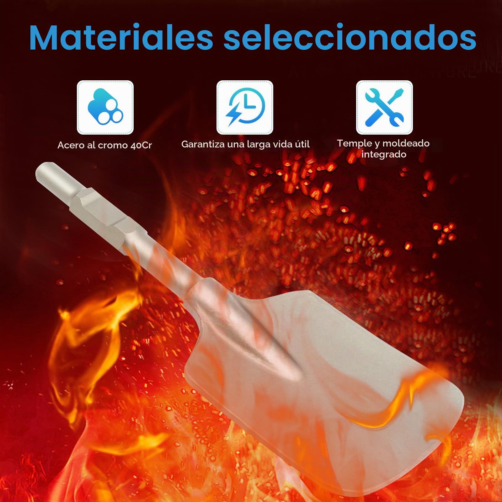 Cincel hexagonal para pala de arcilla, para pala de asfalto, martillo de demolición, pala ancha