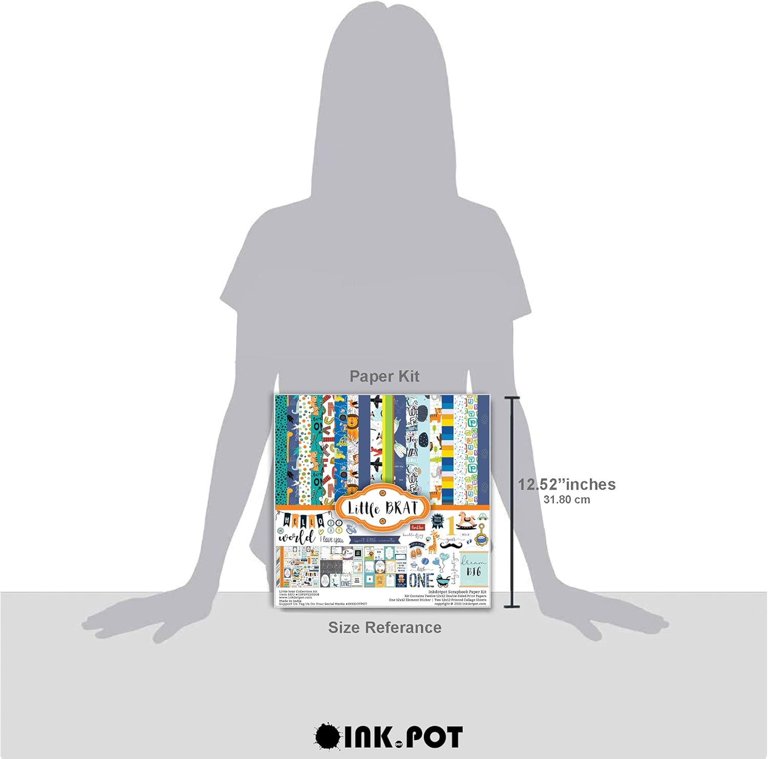 It’s a Baby Boy Theme Collection Double-Sided Scrapbook Paper Kit Cardstock 12"x12" Card Making Paper Pack with Sticker Sheet - 16 Pages - Blue