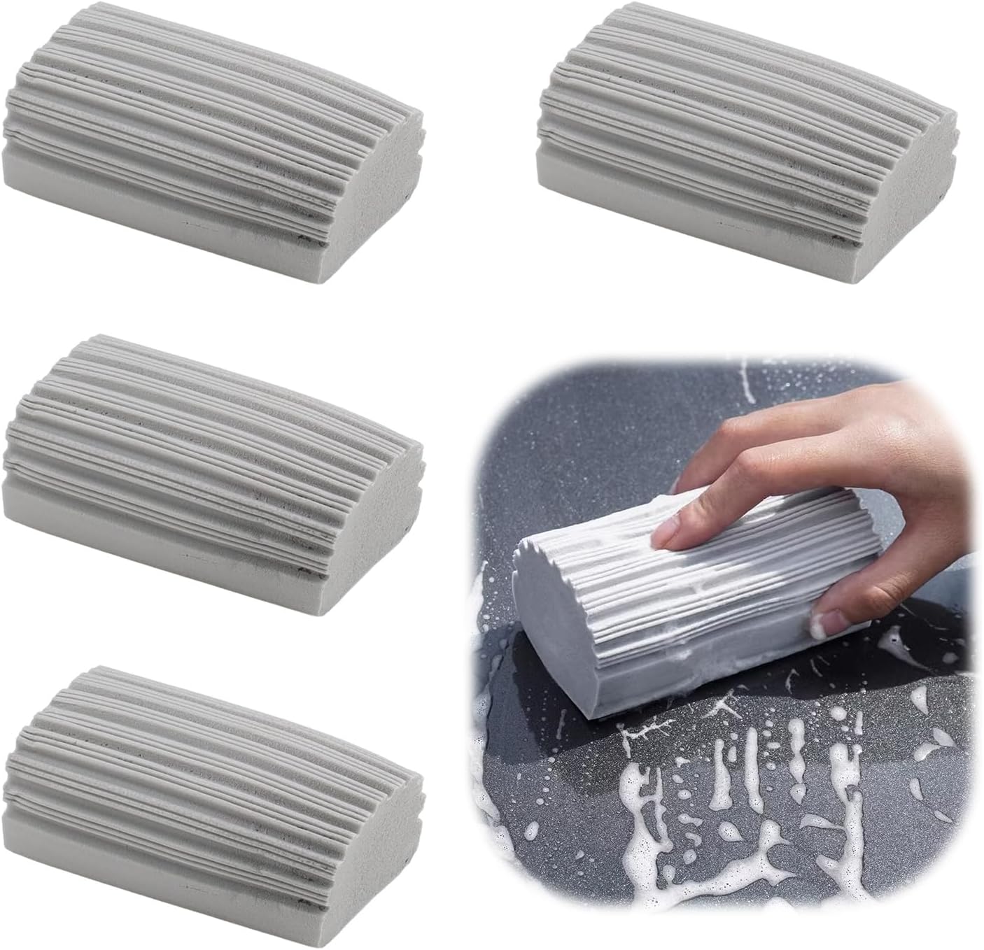 2 Stück Damp Duster Schwämme - Wiederverwendbare Staubschwämme Mit Rillen