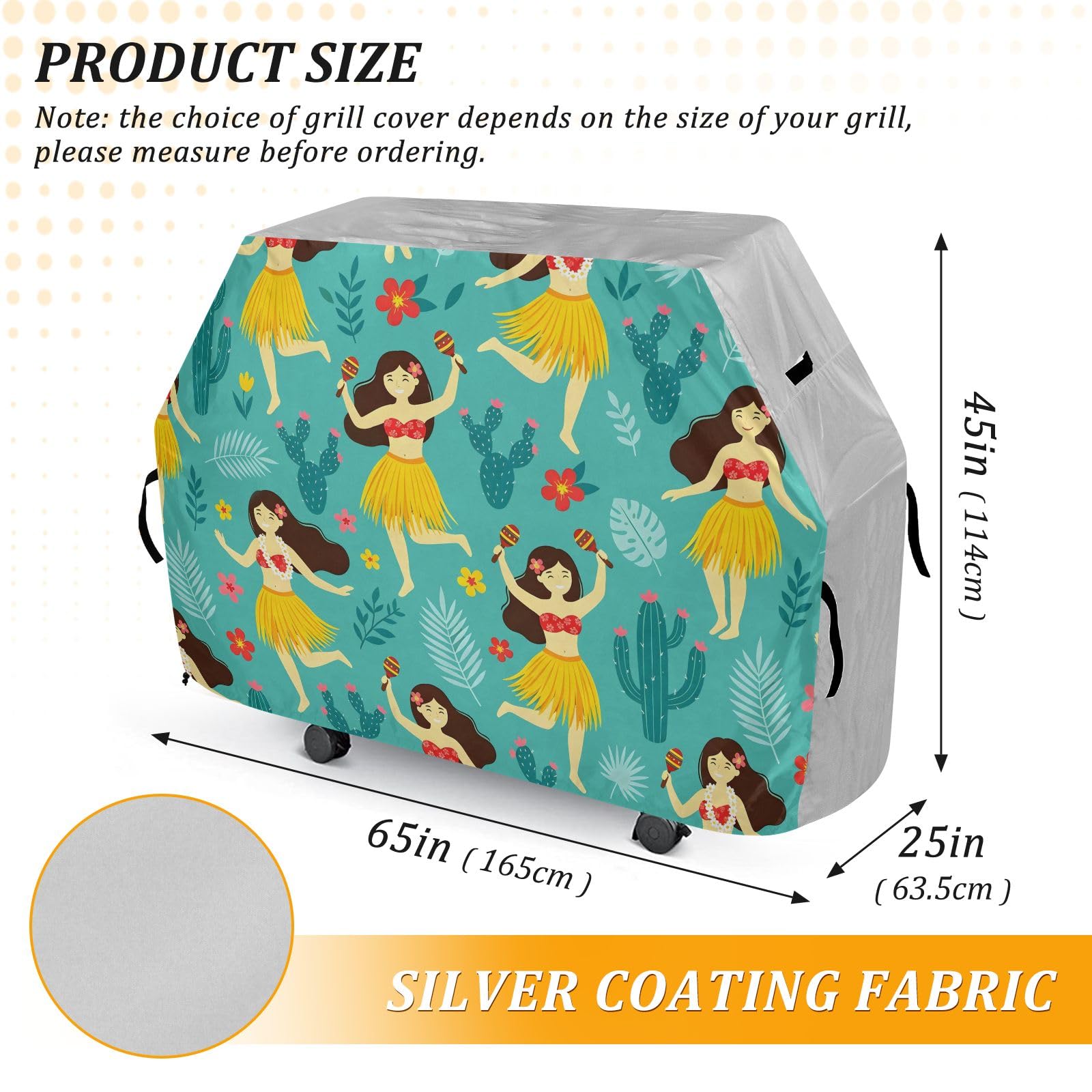 Copertura per barbecue hawaiana Hula Dance impermeabile resistente per barbecue all'aperto