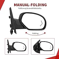 Vista 6 de YITAMOTOR Espejo de remolque del lado derecho del pasajero con calefacción eléctrica y vidrio ajustable a potencia, señal de giro de flecha LED