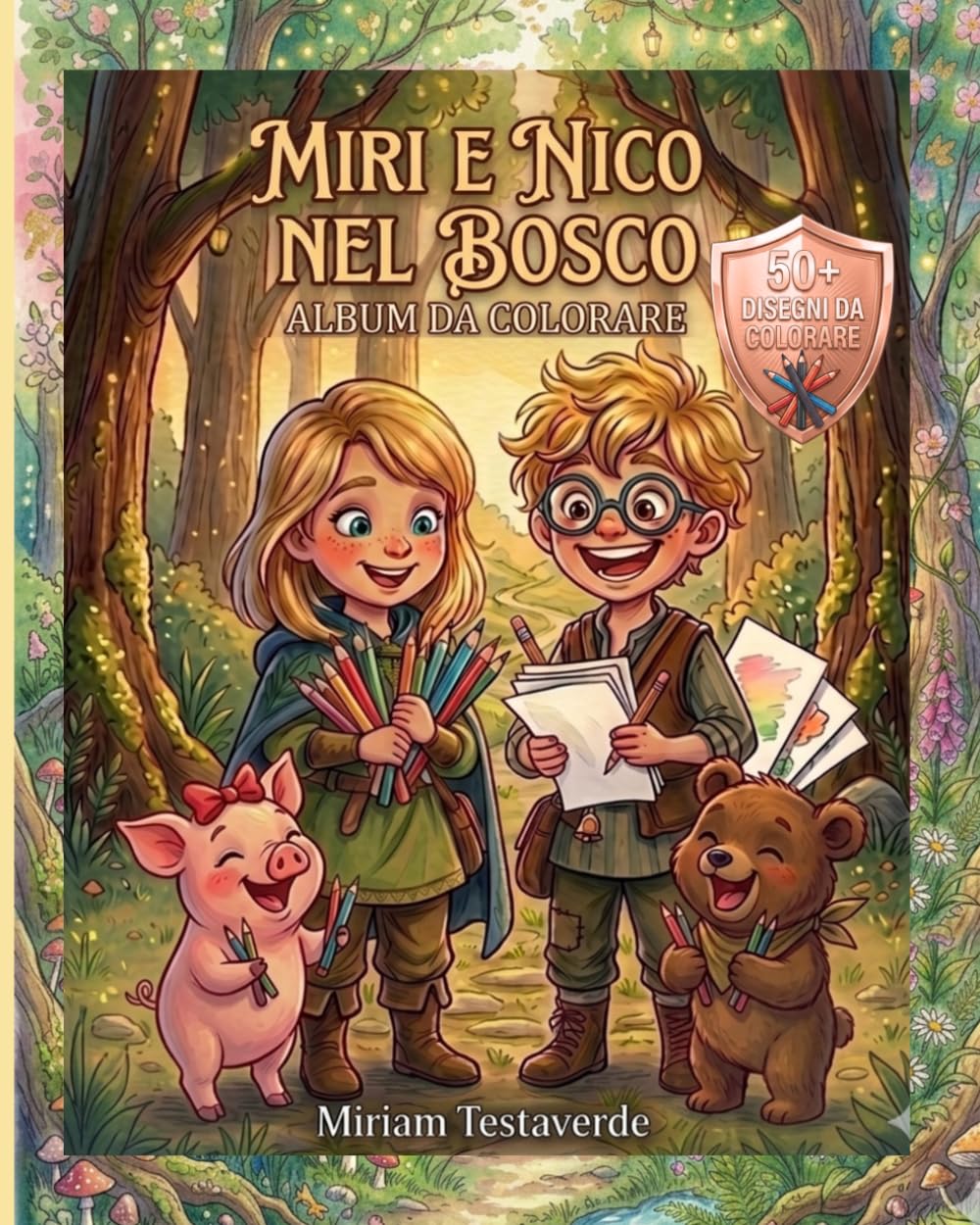 Miri e Nico nel bosco: Album da colorare: Libro supplementare con grandi disegni da colorare (Le avventure di Miri e Nico)