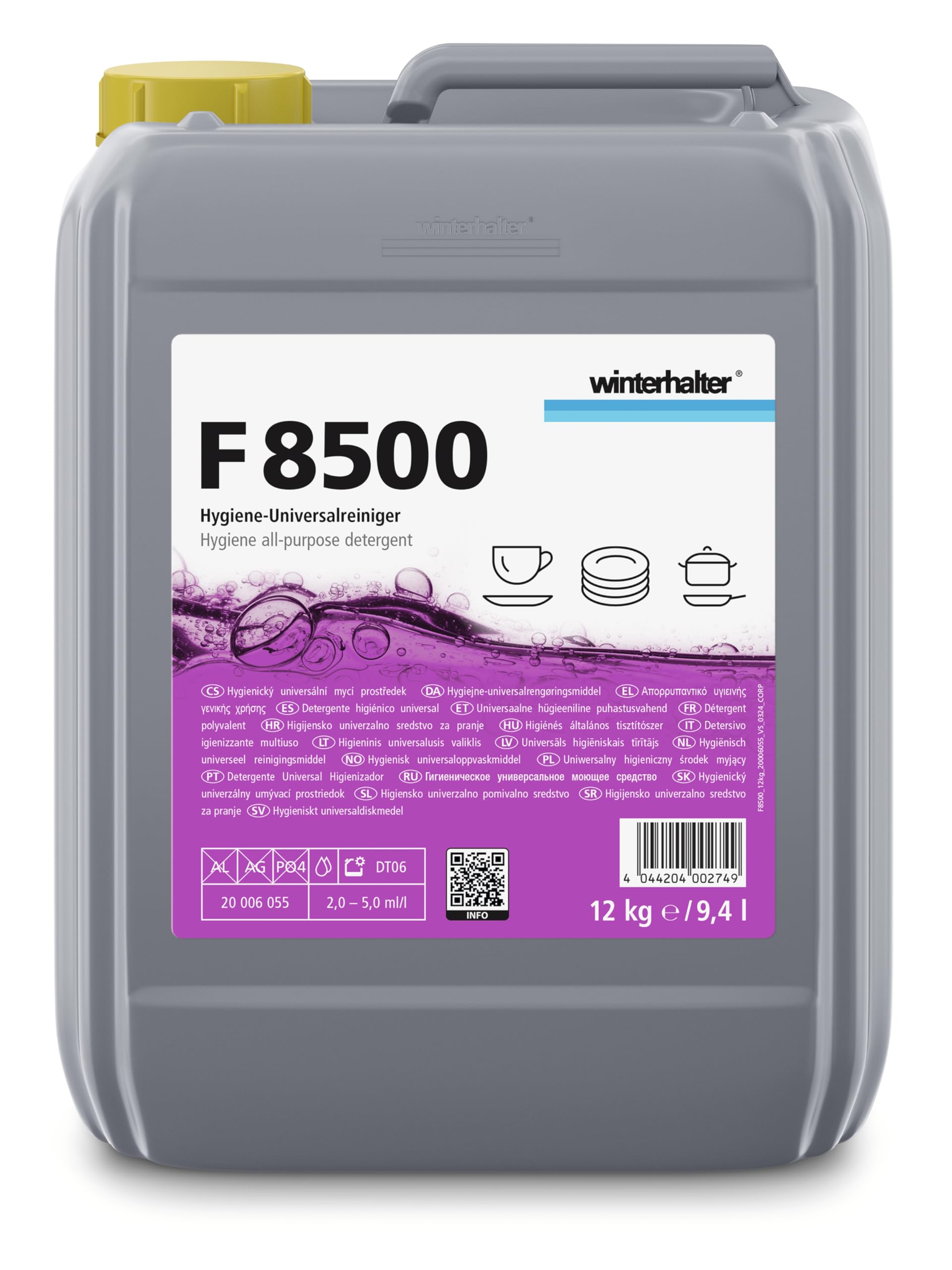 Winterhalter F8500 Hygiene All-Purpose Detergent, 9.4 Ltr