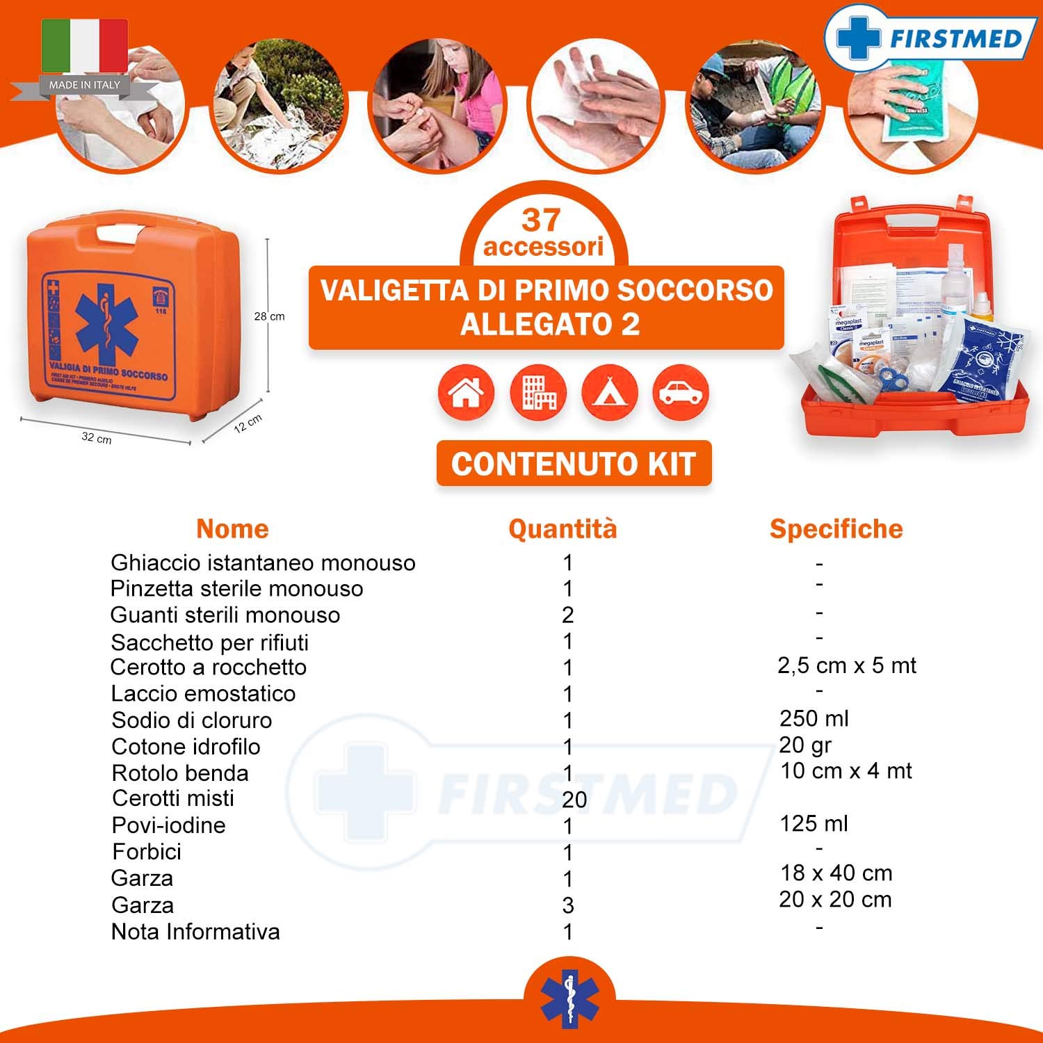 Firstmed 148/2372 - Caso De Primeros Auxilios, Orange, color: naranja