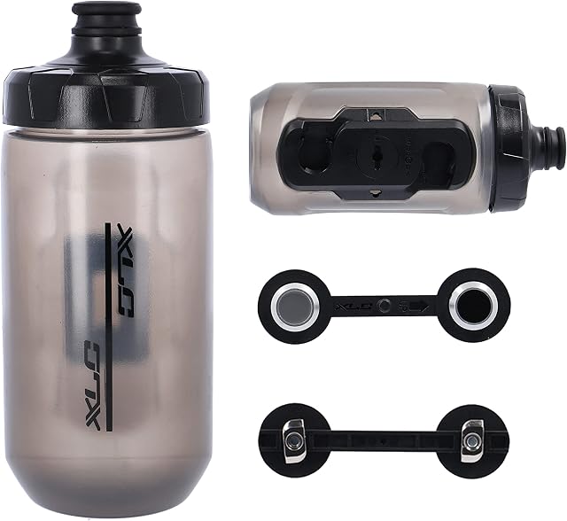 XLC Bidon rowerowy: zestaw XLC MRS MR-S12 z adapterem do istniejącej szyny MRS MY2021 na kole, adapter do Fidlock i butelki na napoje, 450 ml