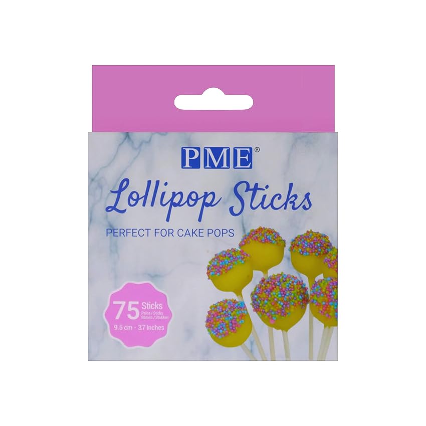 PME LS170 Bastoncini per Lollipop e Cake Pops, Plastica, Trasparente, 0.3 x 0.3 x 9.5 cm, 75 unità