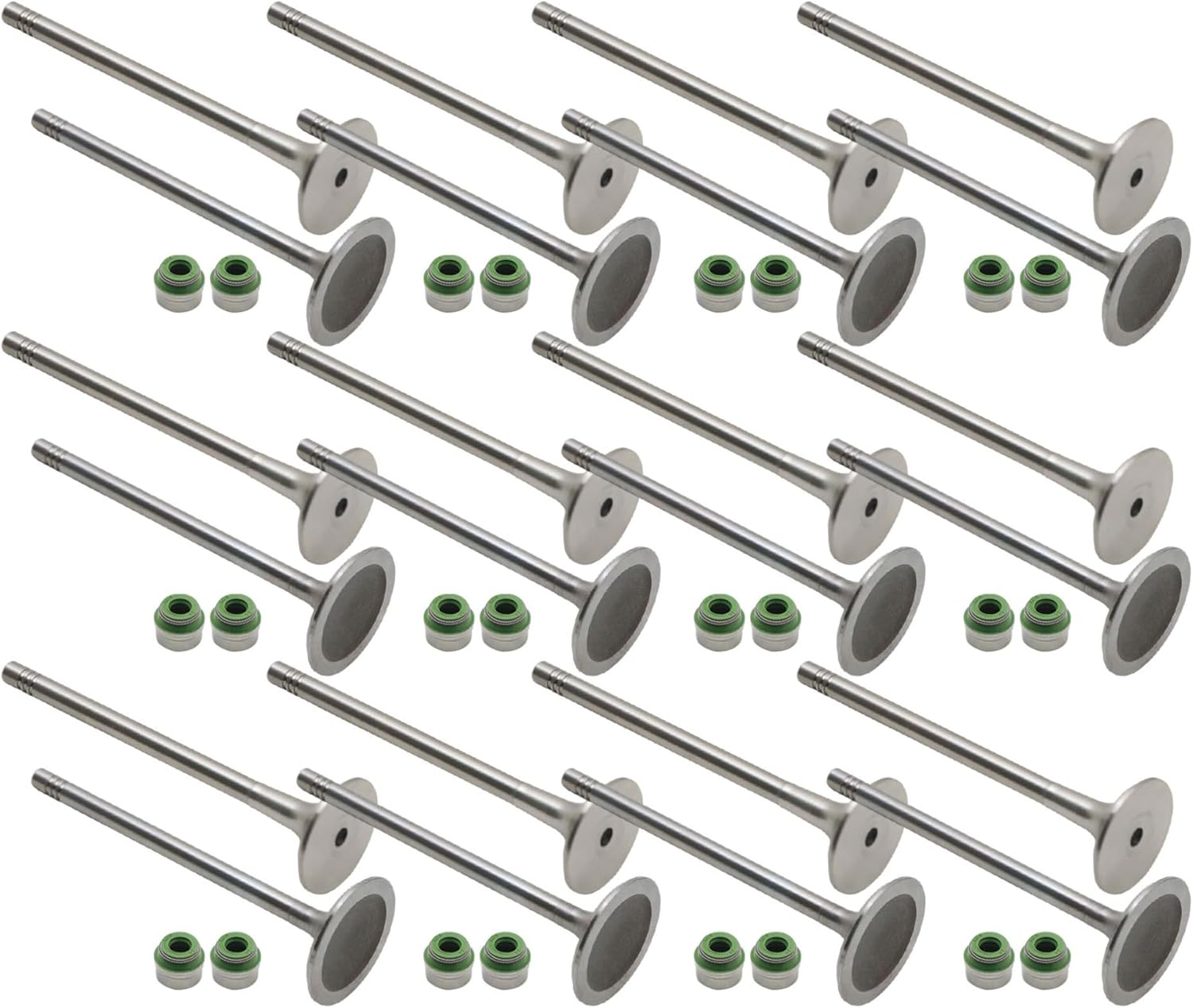 GXARTS 24 Pcs Intake Exhaust Valves Set 06E109601E 06D109611Х 06D109611L Compatible With VW Audi A4 S4 S5 A6 A7 A8 Q5 Q7 2005-2018