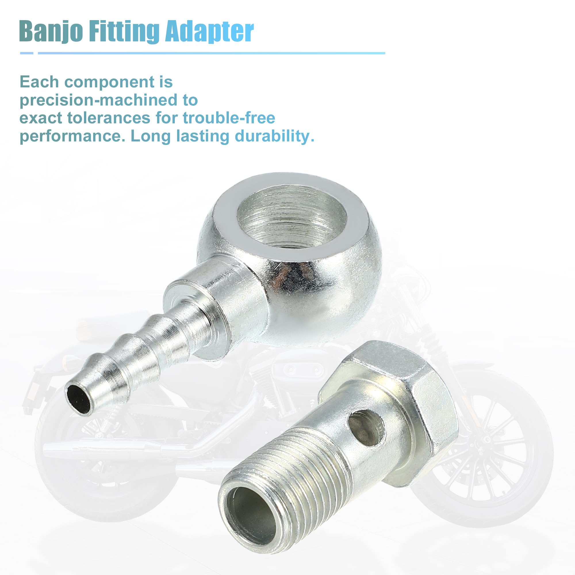 QUARKZMAN 10 mm Diámetro M10x1 Coche Banjo Conexión Adaptador con Arandelas - 8 Uds.