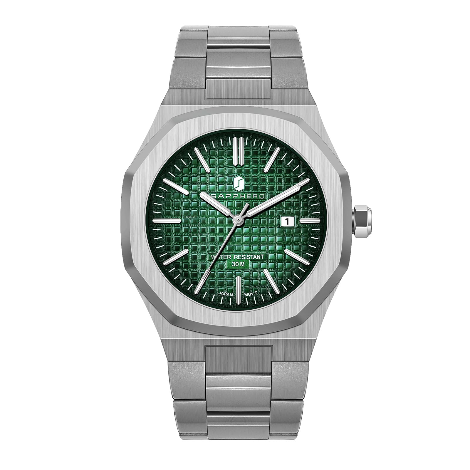 SAPPHERO Watch for Men 30M Waterproof Stainless Steel Mens Watches Analog Quartz Movement Wrist Watch Gifts for Men