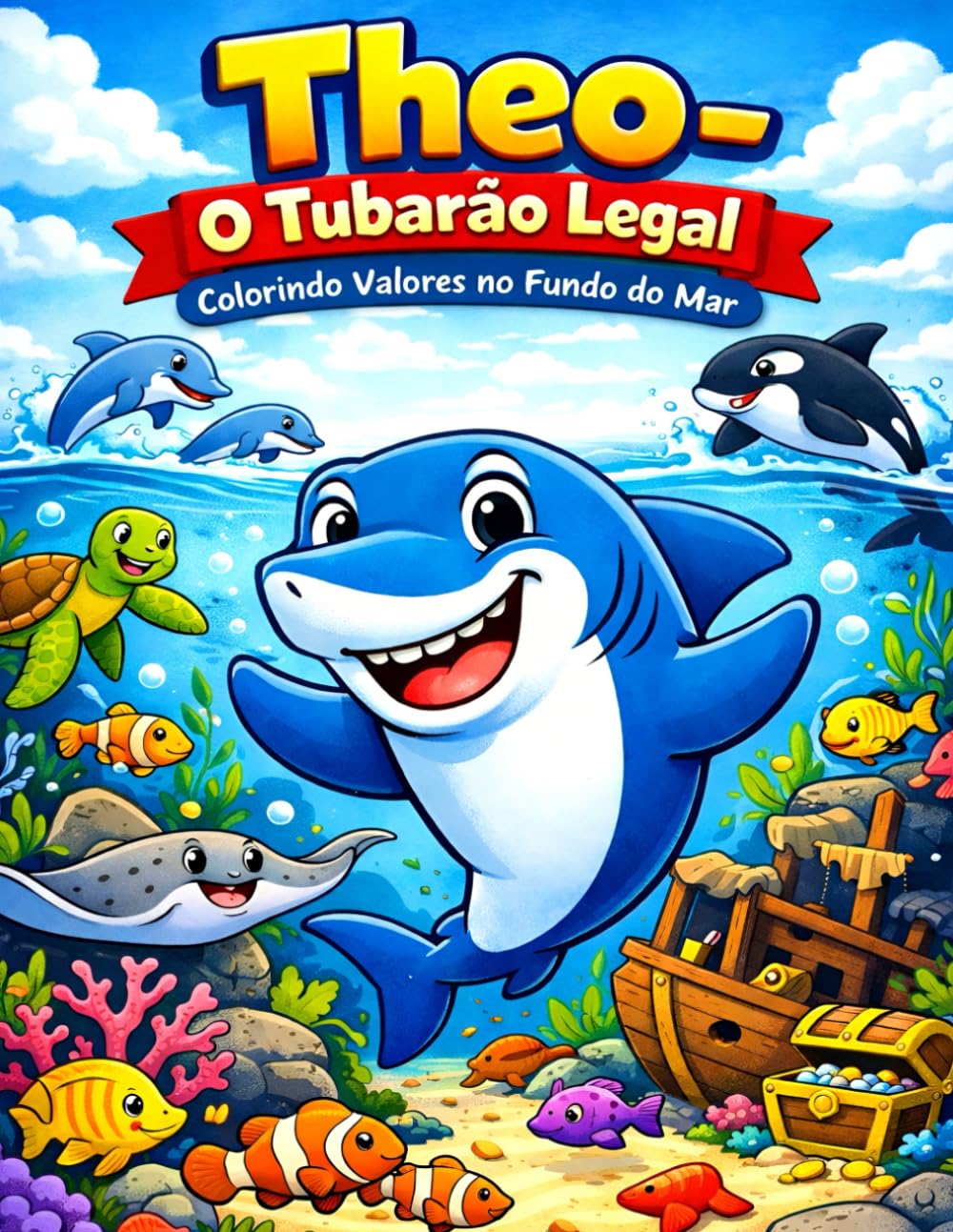 Theo - O Tubarão Legal: Colorindo Valores no Fundo do Mar (Coleção Aventuras no Fundo do Mar)