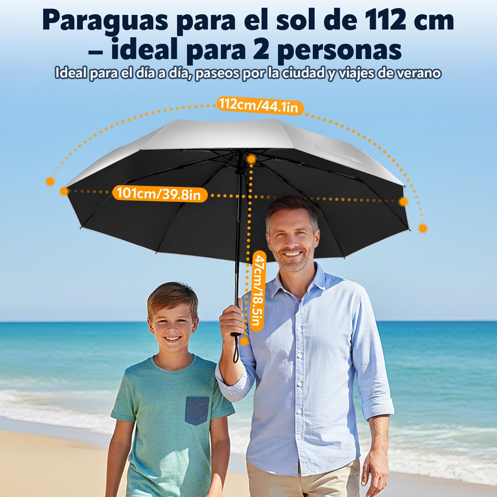 ZOMAKE Parasol,UPF 50+Paraguas de protección UV,Paraguas automático de Apertura y Cierre,Paraguas de Revestimiento de Plata pequeño,Paraguas de Bolsillo Plegable