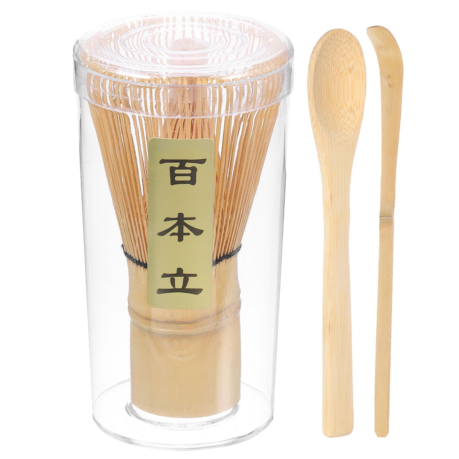 HARFINGTON Matcha Set Bamboo Whisk (Chasen) Traditional Scoop (Chashaku) Tea Spoon Japanese matcha ceremony accessory for Matcha Tea Ceremony, Yellow