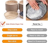 Vista 4 de 50 mini moldes de papel para hornear, mini moldes para tartas de 4 pulgadas, antiadherentes, sin blanquear, desechables, aptos para horno, aptos