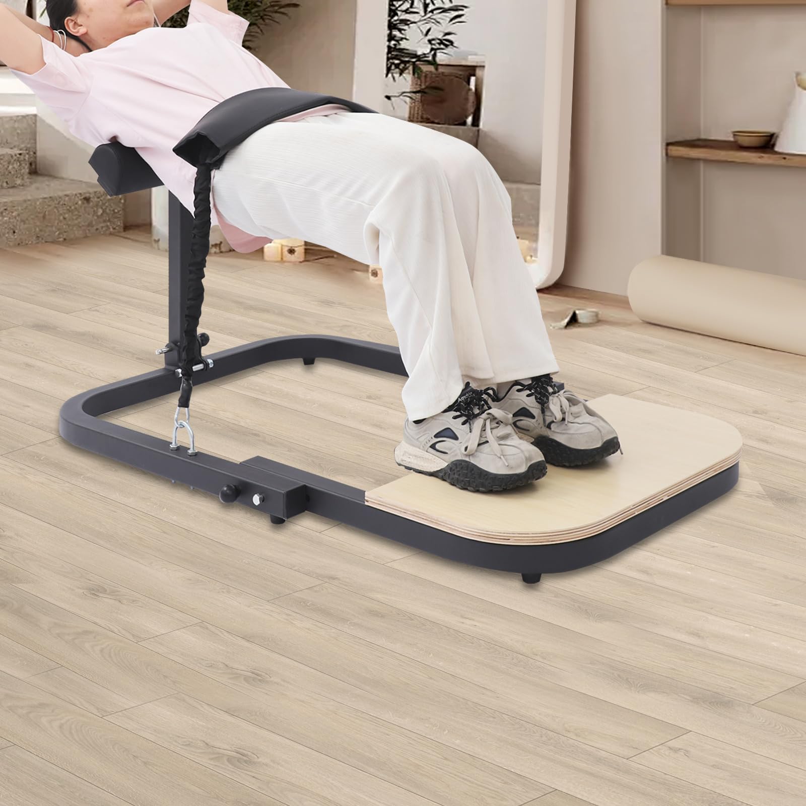 Glute Trainer - Máquina de tonificación de cadera para el hogar, dispositivo de cadera con 2 bandas elásticas, entrenamiento de glúteos y suelo pélvico, plegable, dispositivo de fitness hasta