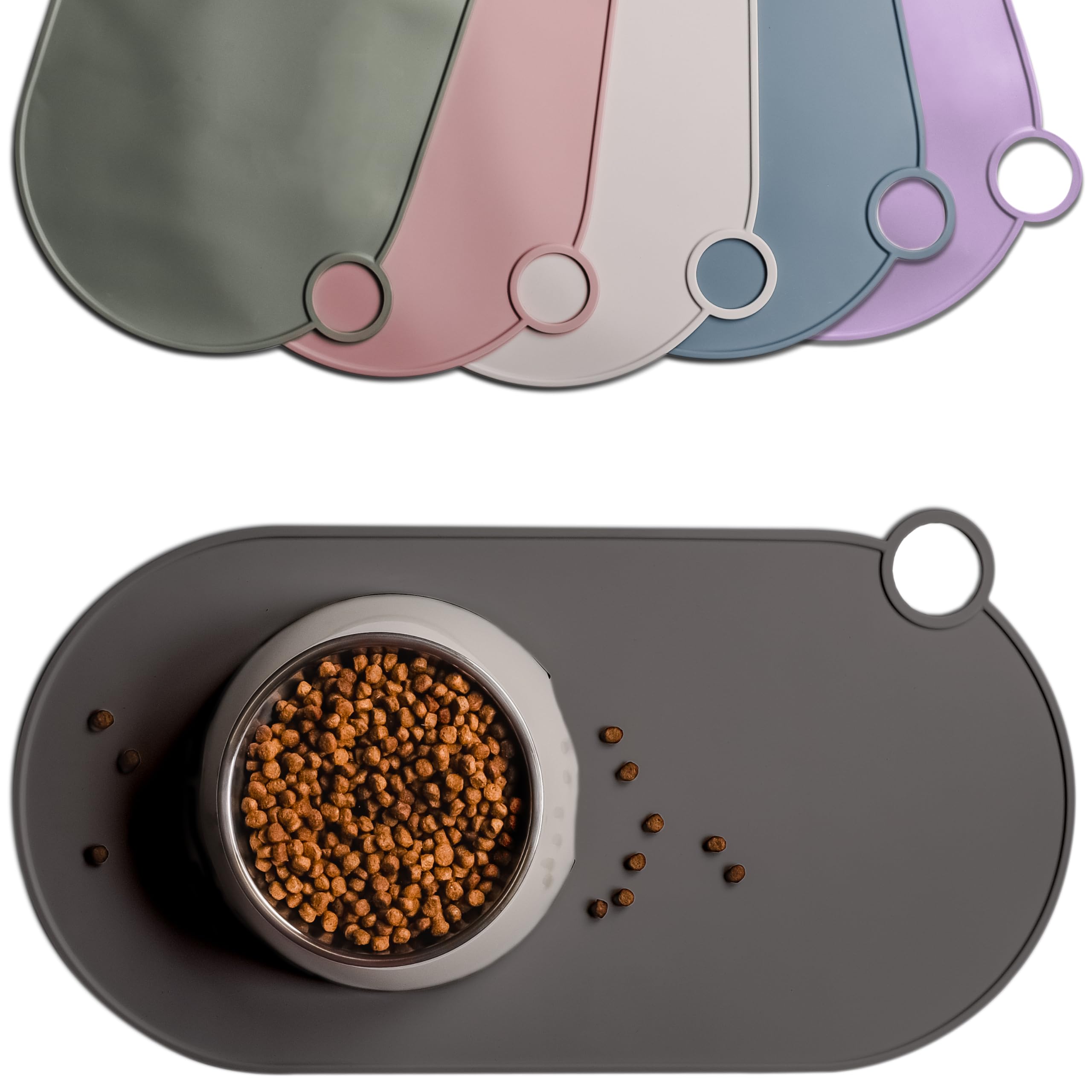 Tapis De Gamelle En Silicone Pour Chat/chien - 25.4x25.4 Cm Antidérapant, Facile à Nettoyer