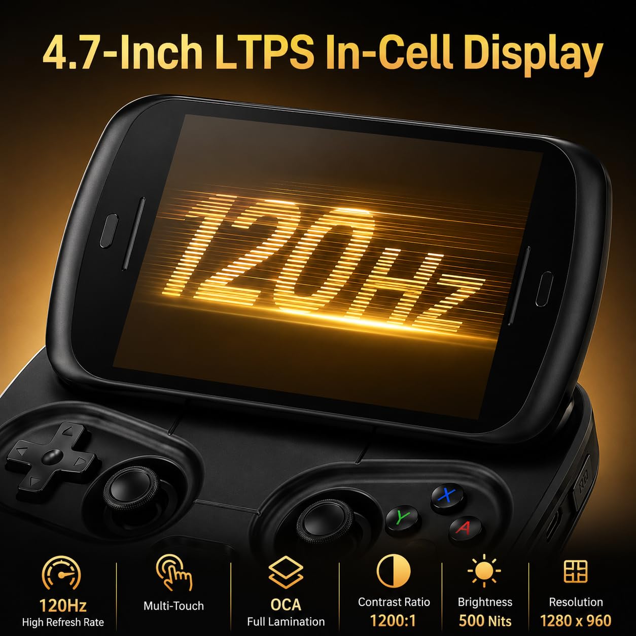 Console di gioco portatile pieghevole retrò scorrevole con schermo IPS da 4,7 pollici, Android 13, batteria 5000mAh, 8GB+128GB, nessun gioco