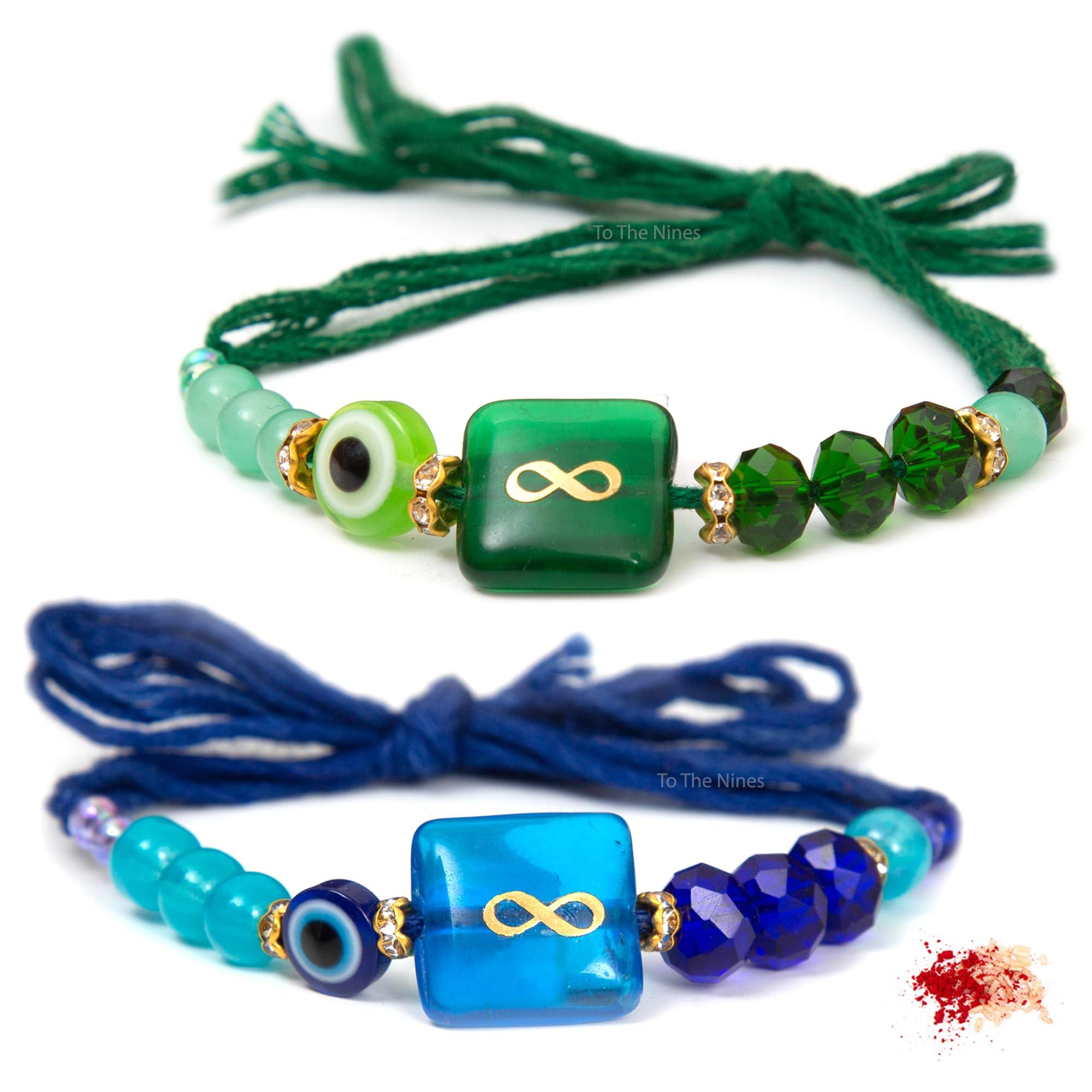 To The Nines Mens Evil Eye Rakhi/Band For Beloved Brother (Set Of 2 Rakhi) With Tilak Material (B08BMLLQ2G) Amazon Price History, Amazon Price Tracker