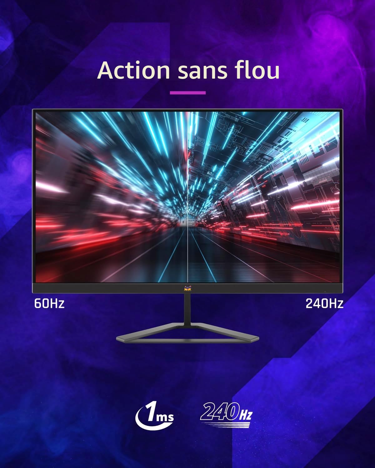 ViewSonic VX2758A-2K-PRO-3 Écran PC Gamer 27 Pouces, IPS Moniteur de Jeu QHD 2560 x 1440p, 240 Hz, 1ms MPRT, AMD FreeSync Premium/NVIDIA G-Sync Compatible, HDR10, HDMI 2.1, DP 1.4