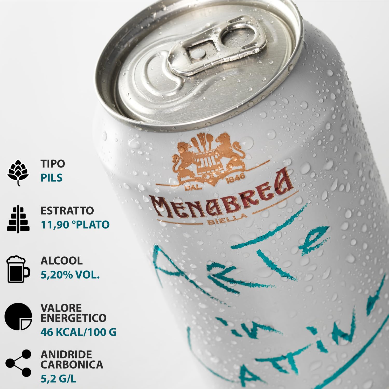 MENABREA - Birra Pils - Arte In Lattina - Cartone Da 24 Lattine - 330 ml