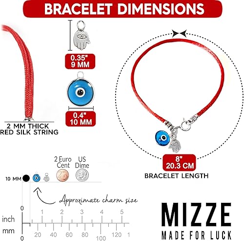 Miniatura 4 de Turkish Blue Evil Eye & Hamsa Hand Bracelet - Men's Red String - Lucky Protection & Friendship Jewelry - Gift for Men, Dad, Husband, Brother,
