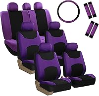 Vista 13 de FH Group - Fundas para asiento de auto de tela ligera y fresca, juego de tres filas para 7 plazas - Compatible con bolsa de aire y asiento dividido