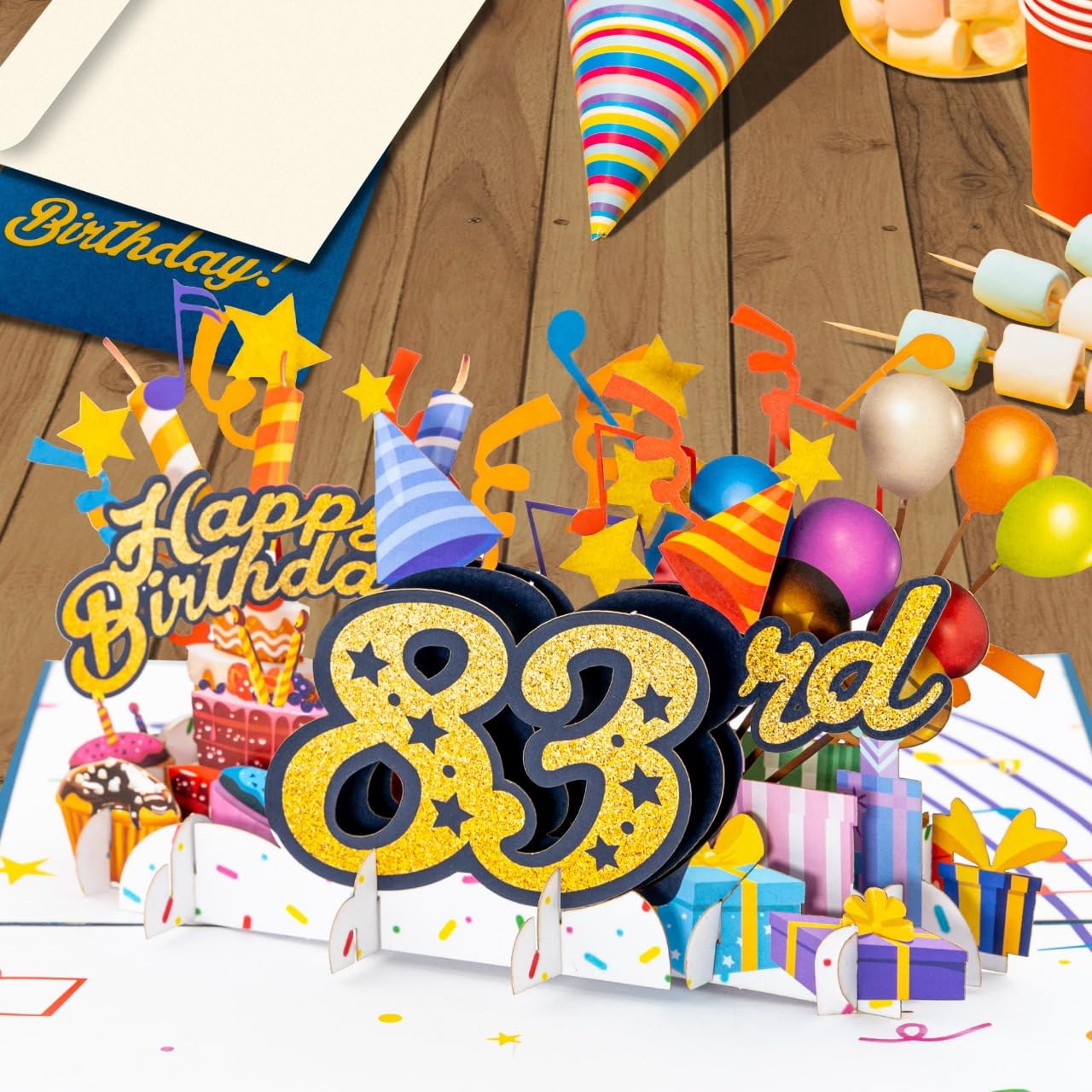 iGifts And Cards Happy 83rd Blue Birthday 3D Pop Up Greeting Card