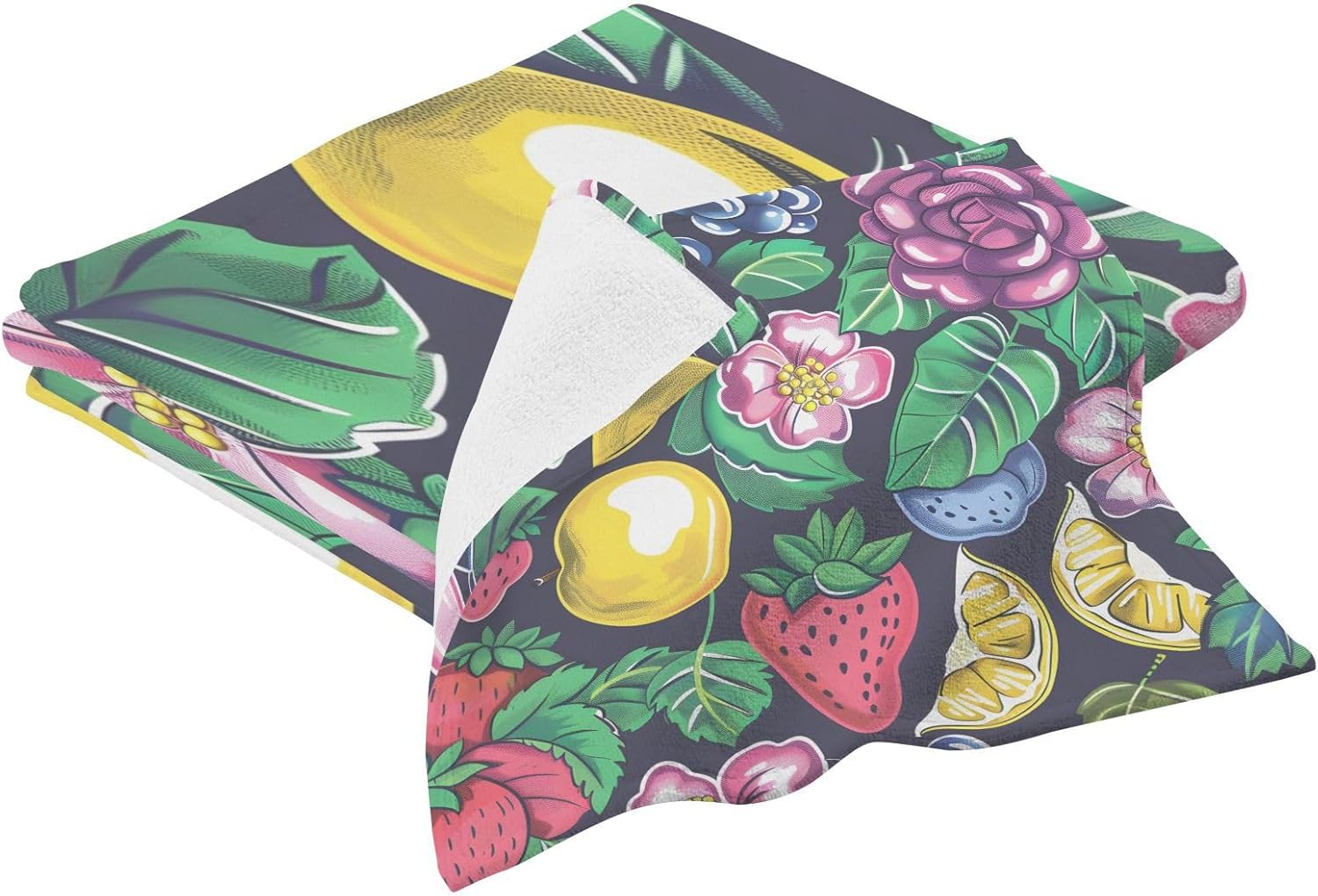 Hand Towels Premium Soft and Highly Absorbent Tropical Fruit Rose Apple 2 Pcs Towels for Bathroom Set 100% Cotton Decorative Face Towels