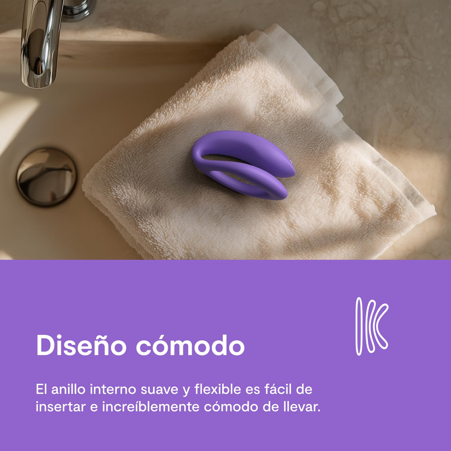 We-Vibe Sync O Vibrador para parejas | Juguete erótico en forma de C con mando a distancia | Vibración controlada por aplicación | Estimulación del punto G y del clítoris | Impermeable | Morado
