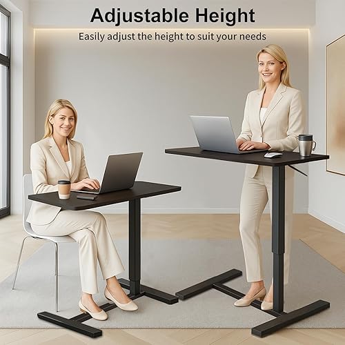 Miniatura 3 de Erinaik Mesa ajustable sobre la cama, mesita de noche médica con ruedas ocultas, 31.5 pulgadas de largo x 15.7 pulgadas de ancho, mesa de bandeja