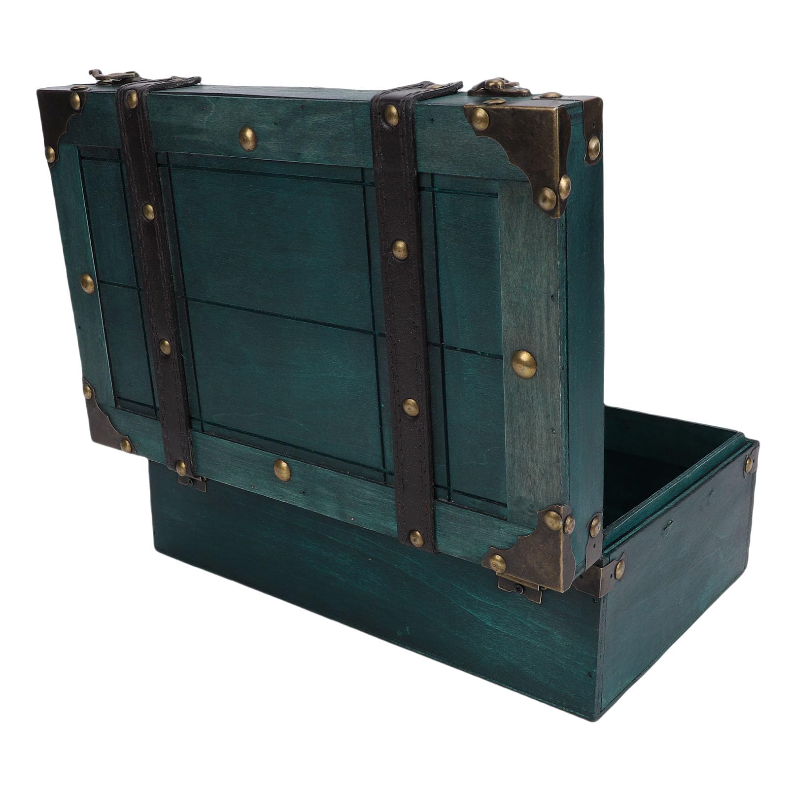 LICAEVEY Vintage Cassapanca in Legno Retrò con Coperchio (1624C-01 Green)
