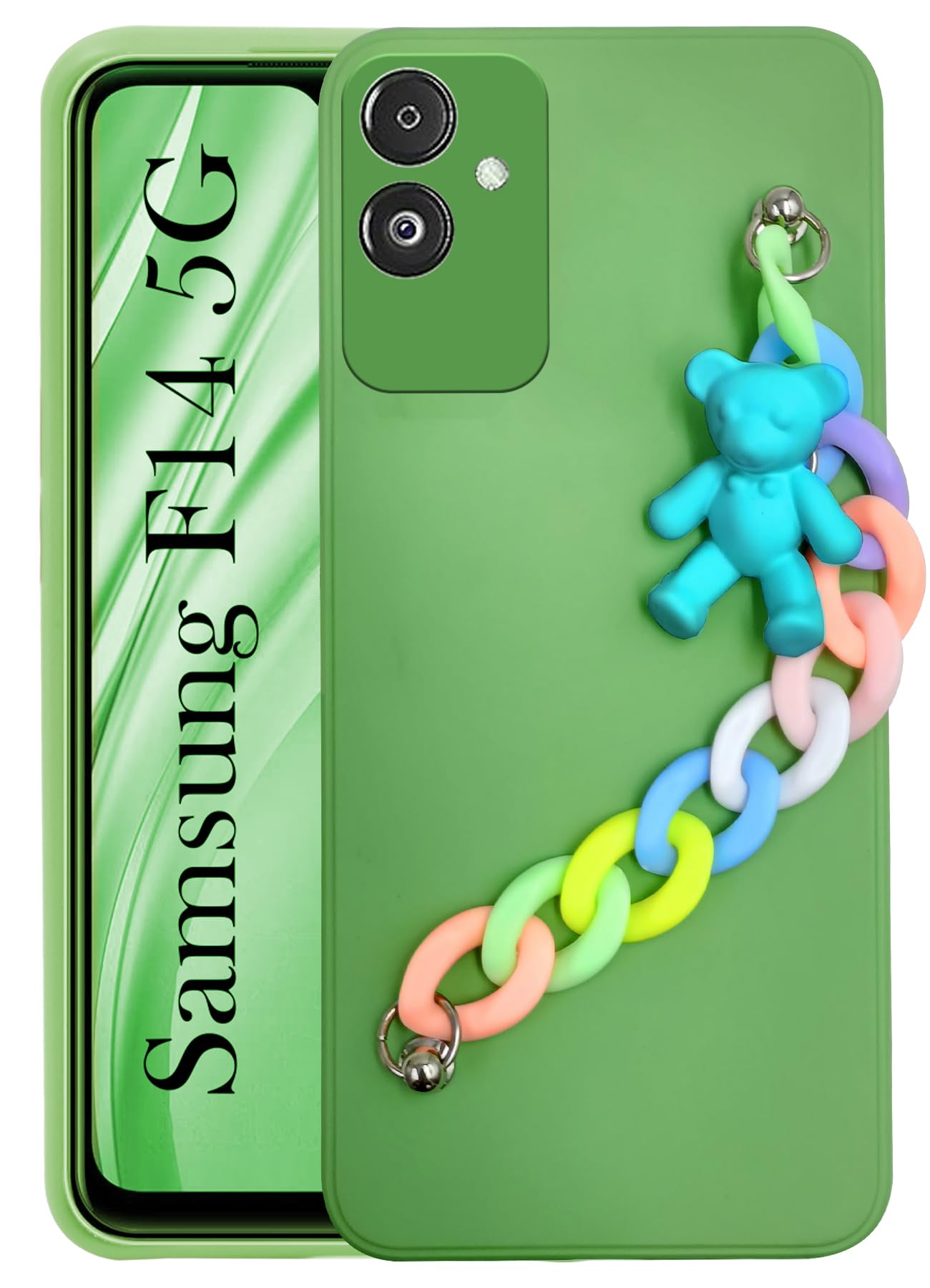 Jkobi Back Cover for Samsung Galaxy F14 5G Girls Case with Bracelet (Wrist Hanging Chain | Teddy Toy Cartoon | Matte Green) (B0CGM53TWR) Amazon Price History, Amazon Price Tracker