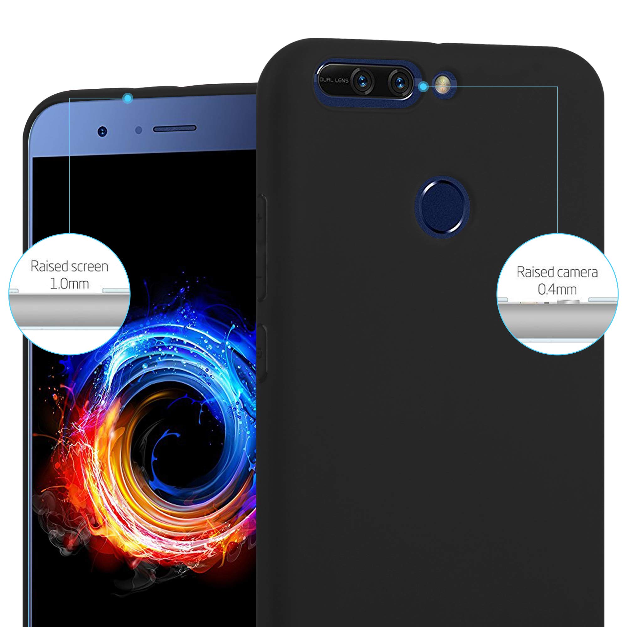 Cadorabo Custodia per Honor 6a / Honor 5c PRO in CANDY NERO - Morbida Cover Protettiva Sottile di Silicone TPU con Bordo Protezione - Ultra Slim Case