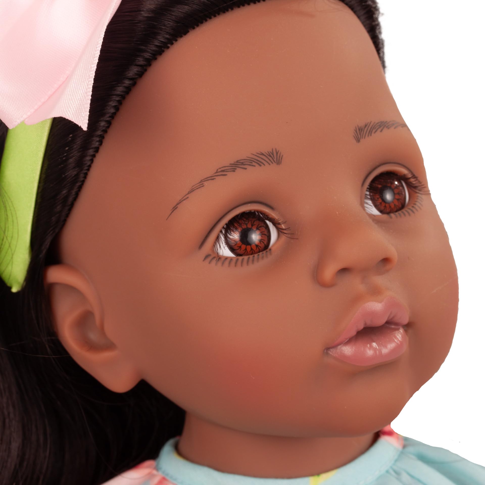 Götz 2666811 Happy Kidz AVA Puppe 50 cm Multigelenk-Stehpuppe | 6-tlg, für Kinder ab 3 Jahren, schwarze Haare, braune Augen, 9 Gelenke, posierbar, frisierbar, Vinylhartkörper