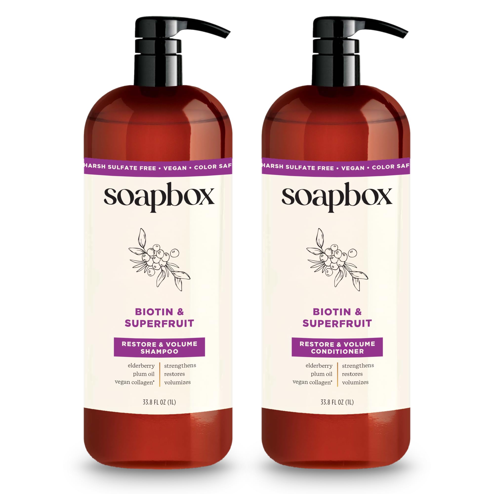 Amazon.com : Soapbox Biotin & Superfruit Shampoo & Conditioner Set