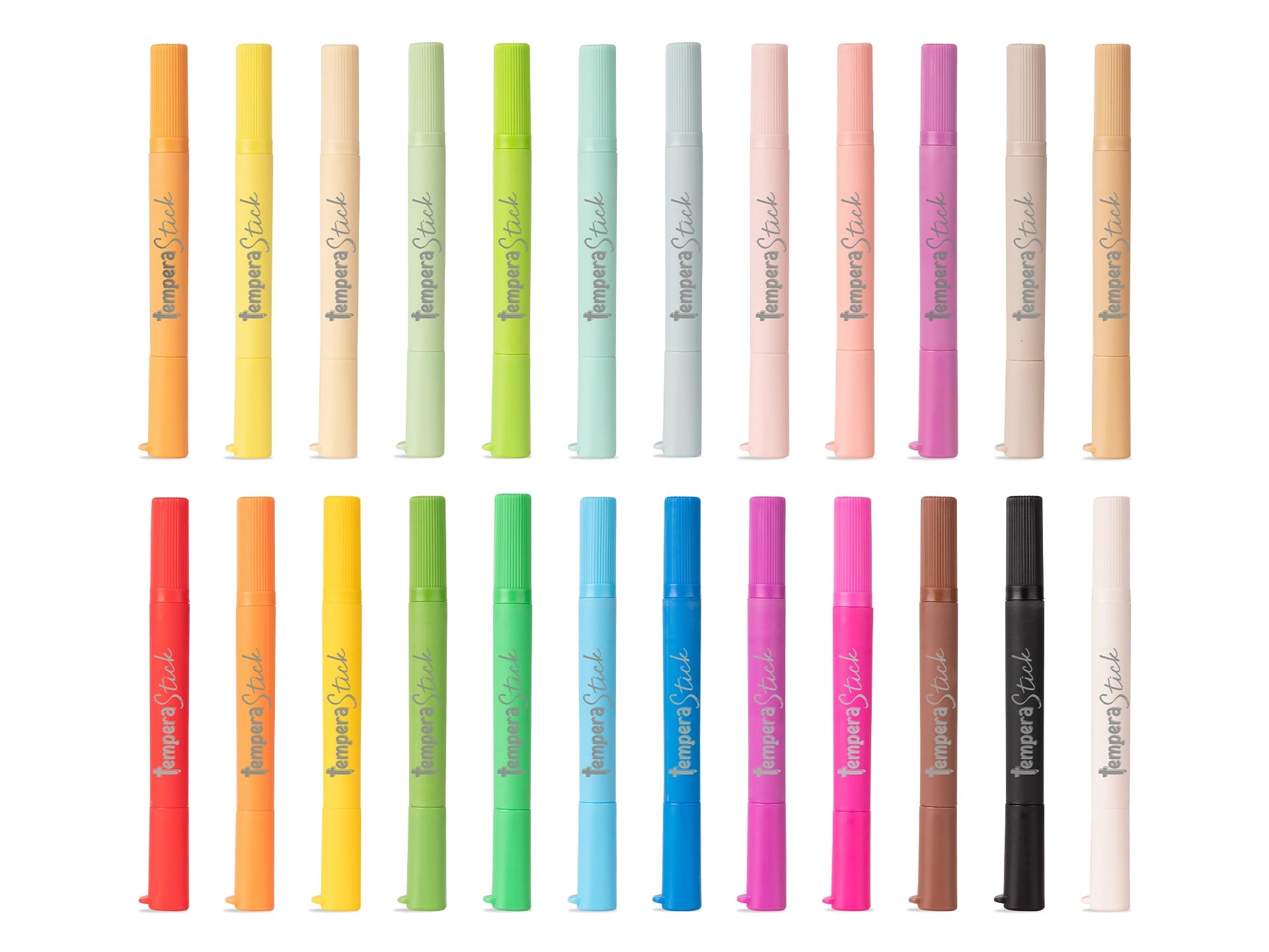 Colourbook Kids Set 24 Tempera Stick - Tempere Solide Lavabili per Bambini, Colori Vivaci Alta Coprenza, Asciugatura Rapida, Senza Solventi, Effetto Cera e Tempera