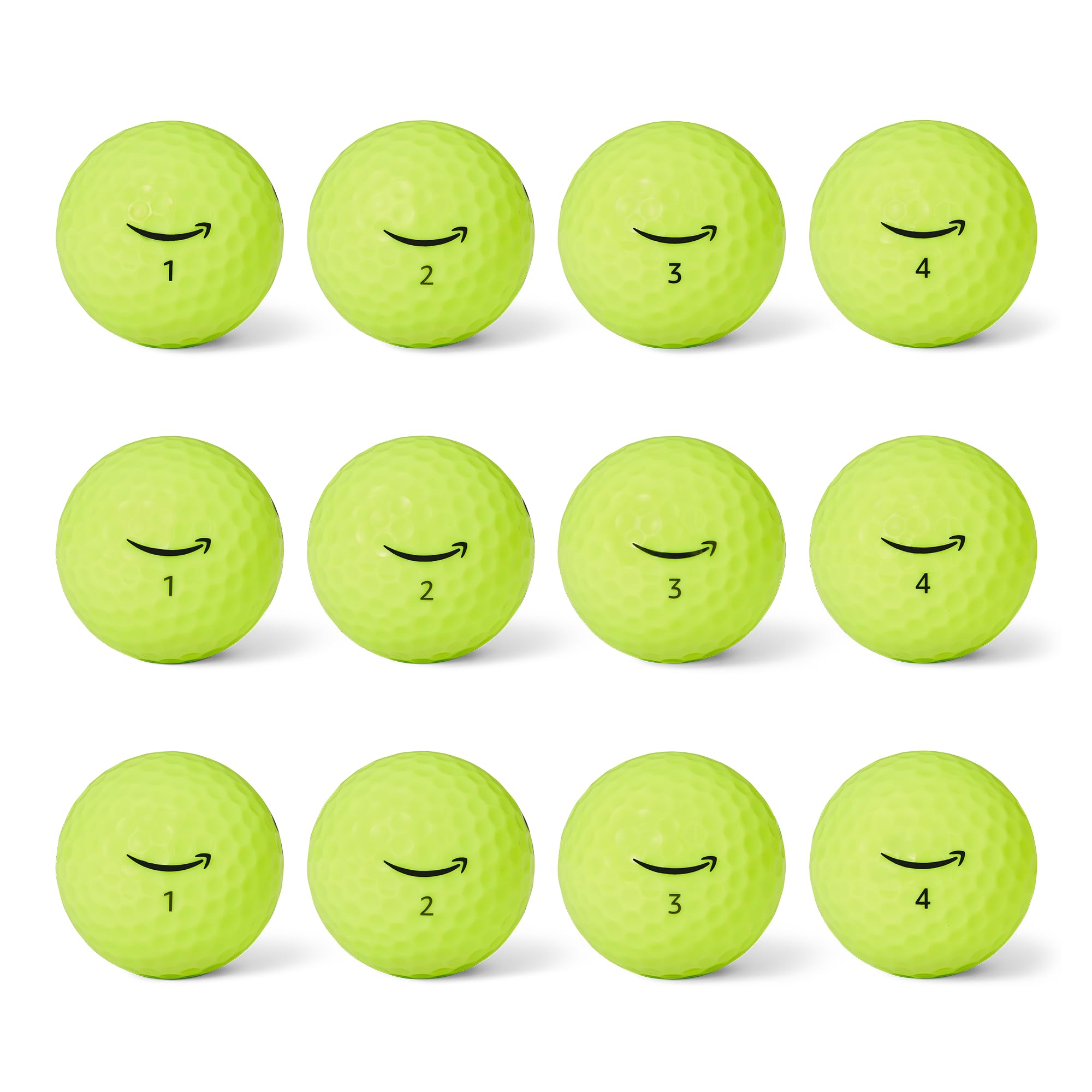 Lot de 12 Balles de Golf Jaunes Amazon Basics - Noyau Souple