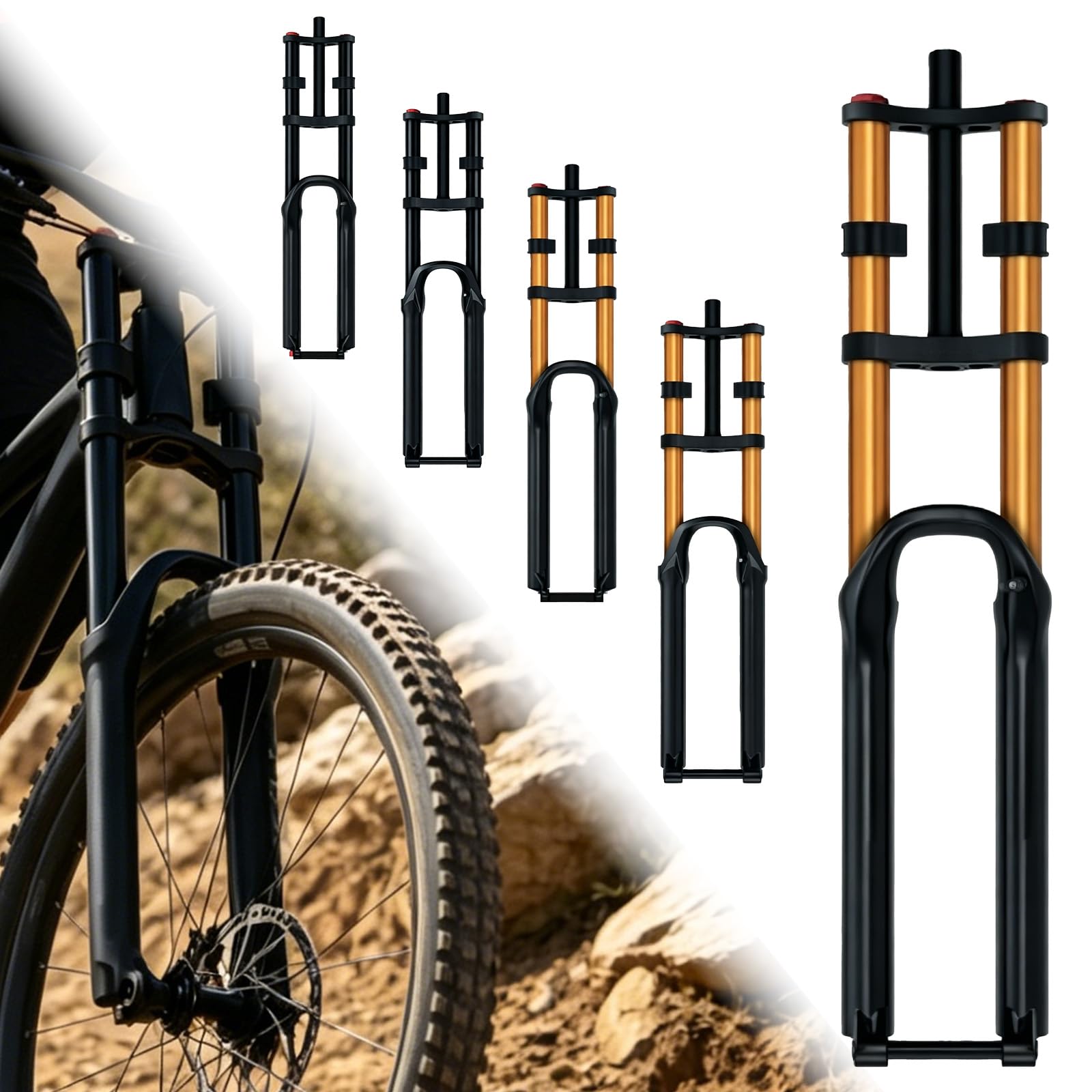Double Shoulder Bicycle Front Fork[27.5-inch with suspension]Pressure Shock