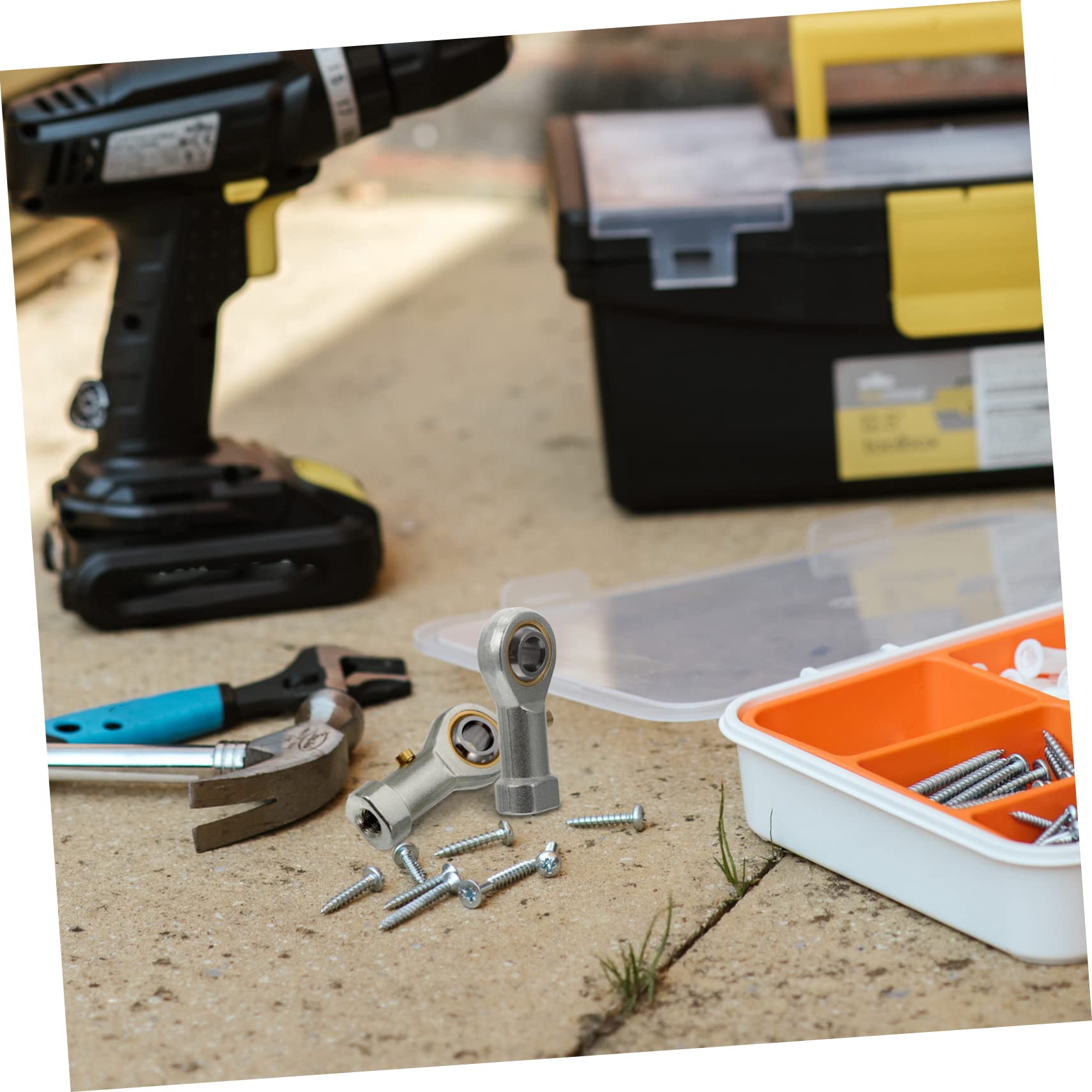 FUNOMOCYA 4 Pcs Silver Bearing Thread Joint Copper Base Alloy Thread Rod End Bearing Rod Ends Bearing