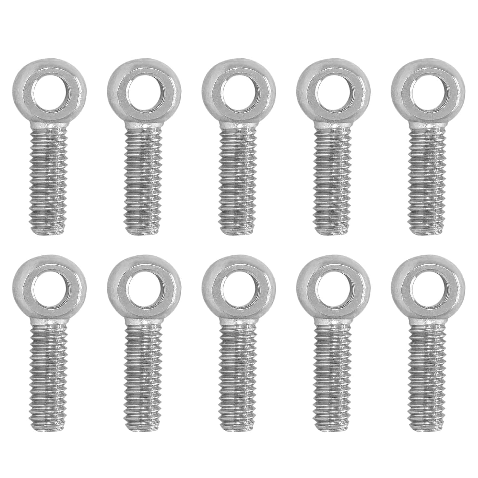 Phasz 10 Pcs Machinery Shoulder Swing Lifting Eye Bolt M5×15Mm-M5×50Mm, 304 Stainless Steel Metric Thread Eyebolts,M5×15Mm