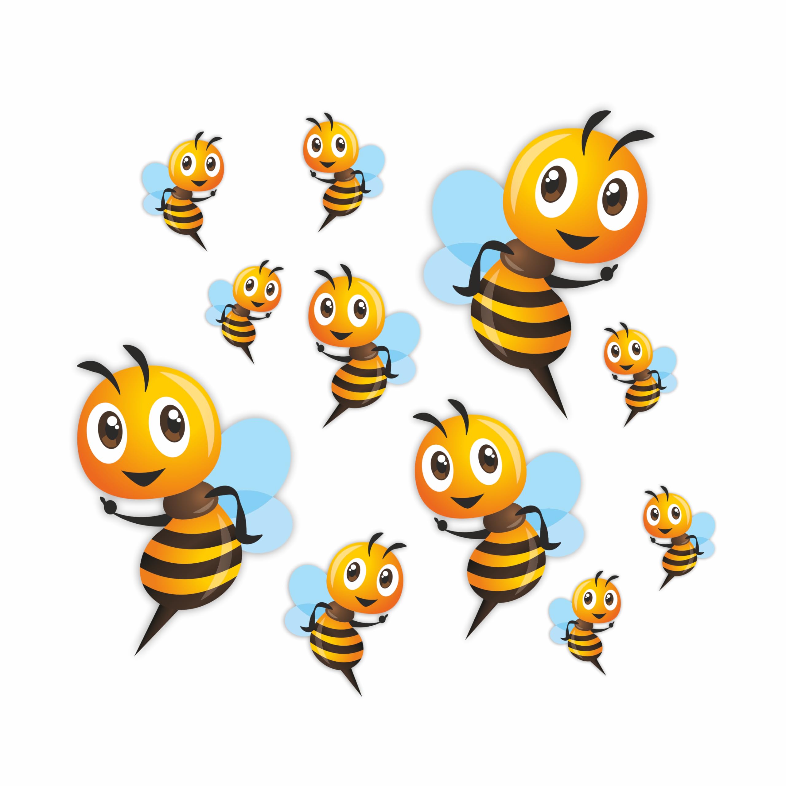 Bumblebee Wall Stickers, Hardwearing Waterproof 0% Transparency Decals, DIY Peel & Stick Perfect to Cover Marks, Wall Decor, Weatherproof for Cars & Other Home Projects. LaoGraphics® (6 Bees, A5) — view 7