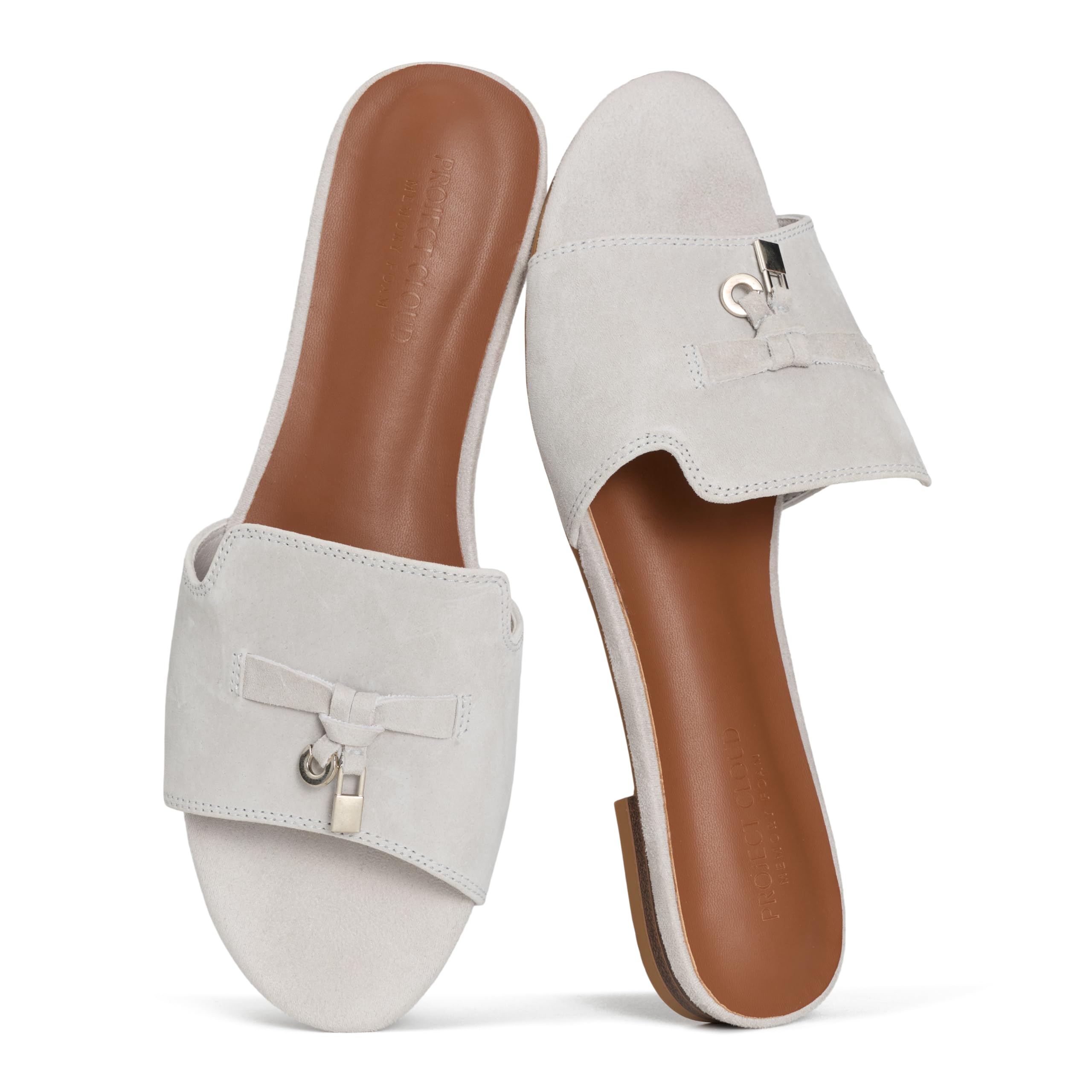 Project Cloud 100% Genuine Leather Sandals Women Dressy - Non-Slip Womens Sandals with Memory Foam Insole Slides for Women Footwear - Lightweight Flat Sandals for Women 2026 (Cannes) — view 7