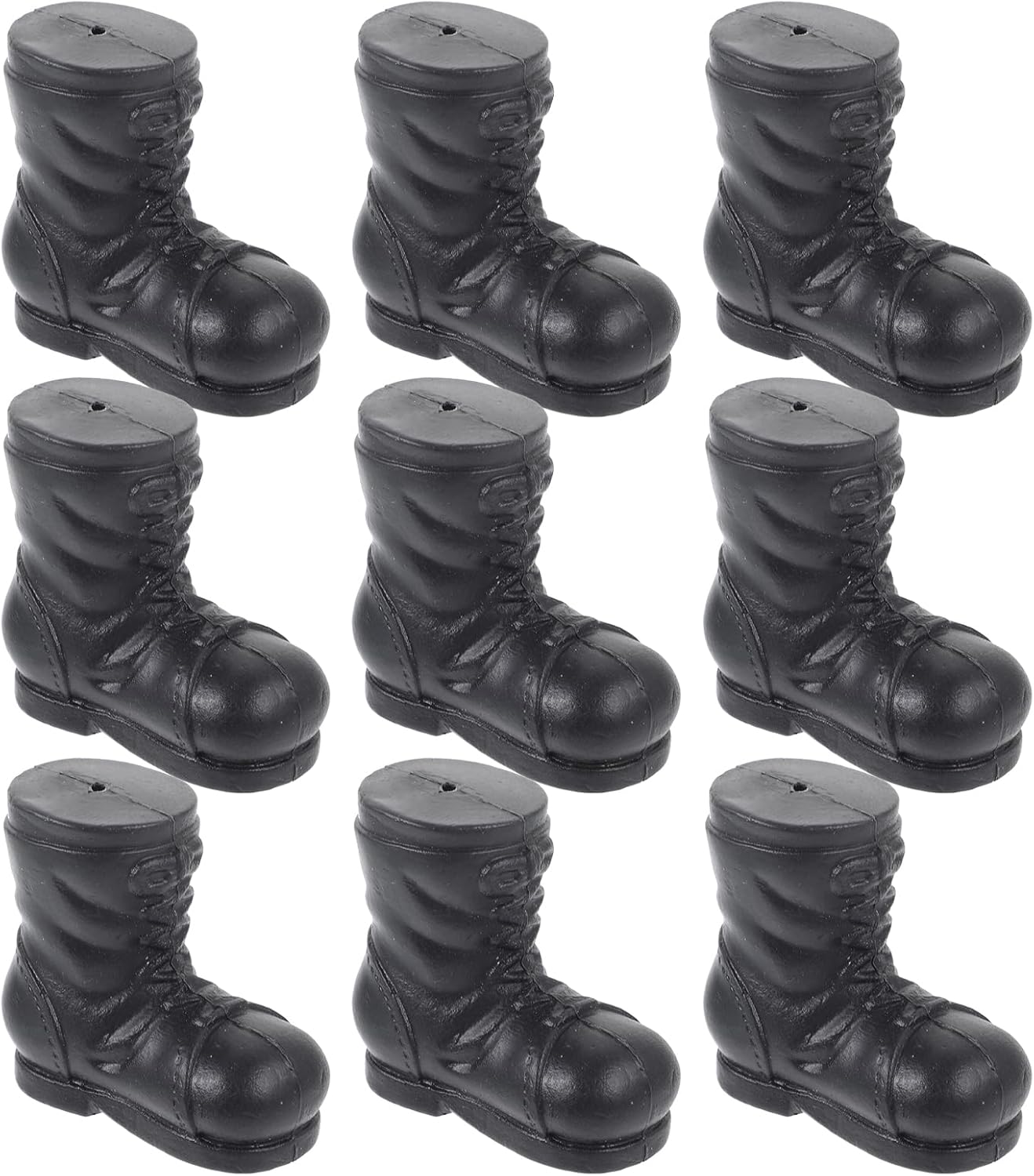 10Pcs Mini Santa Boots Black Elf Shoes for Christmas Crafts Dollhouse Decorations